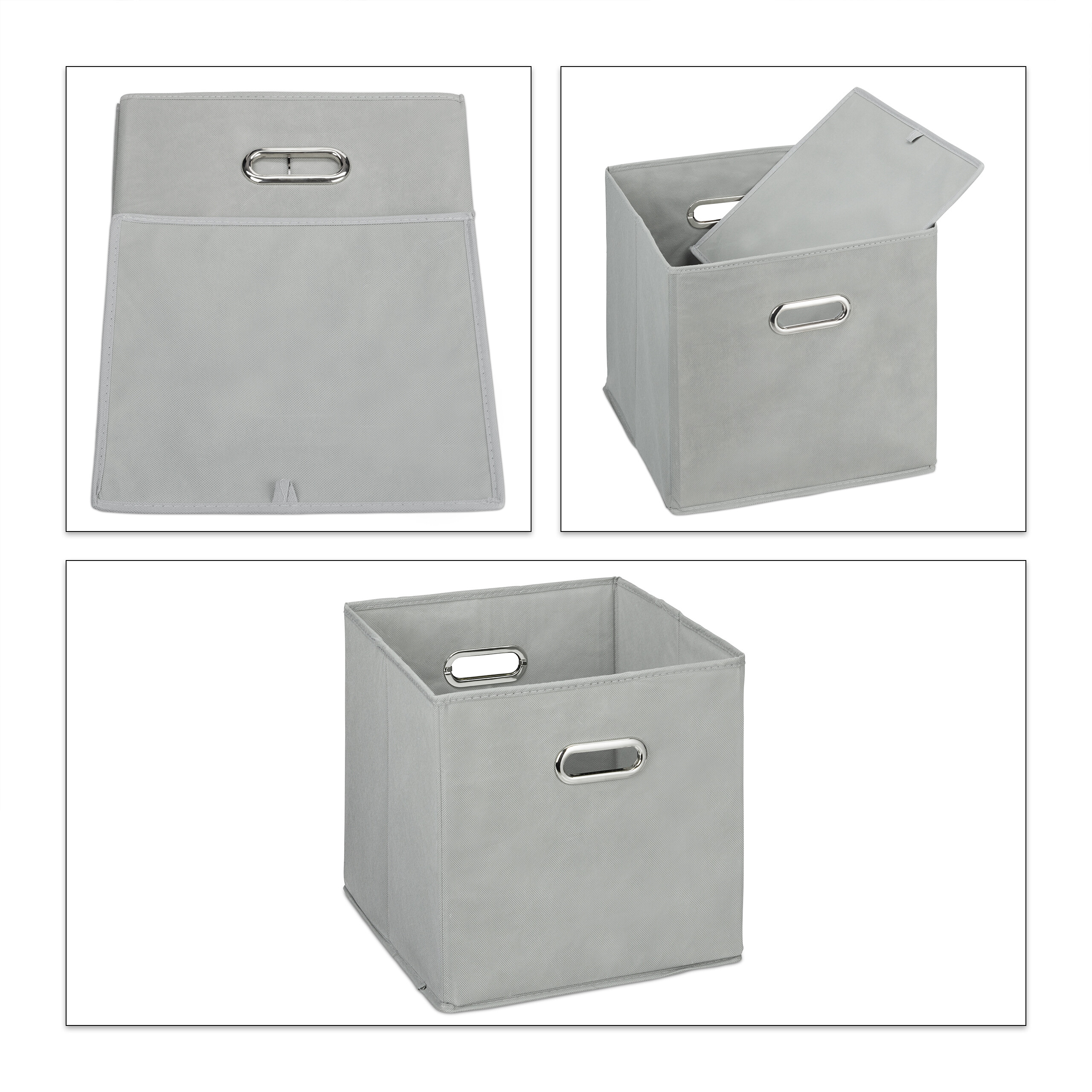 Aufbewahrungsbox 4x Faltkiste 30x30x30cm Schrankbox faltbar Stoffbox Regalbox - Bild 44 von 54
