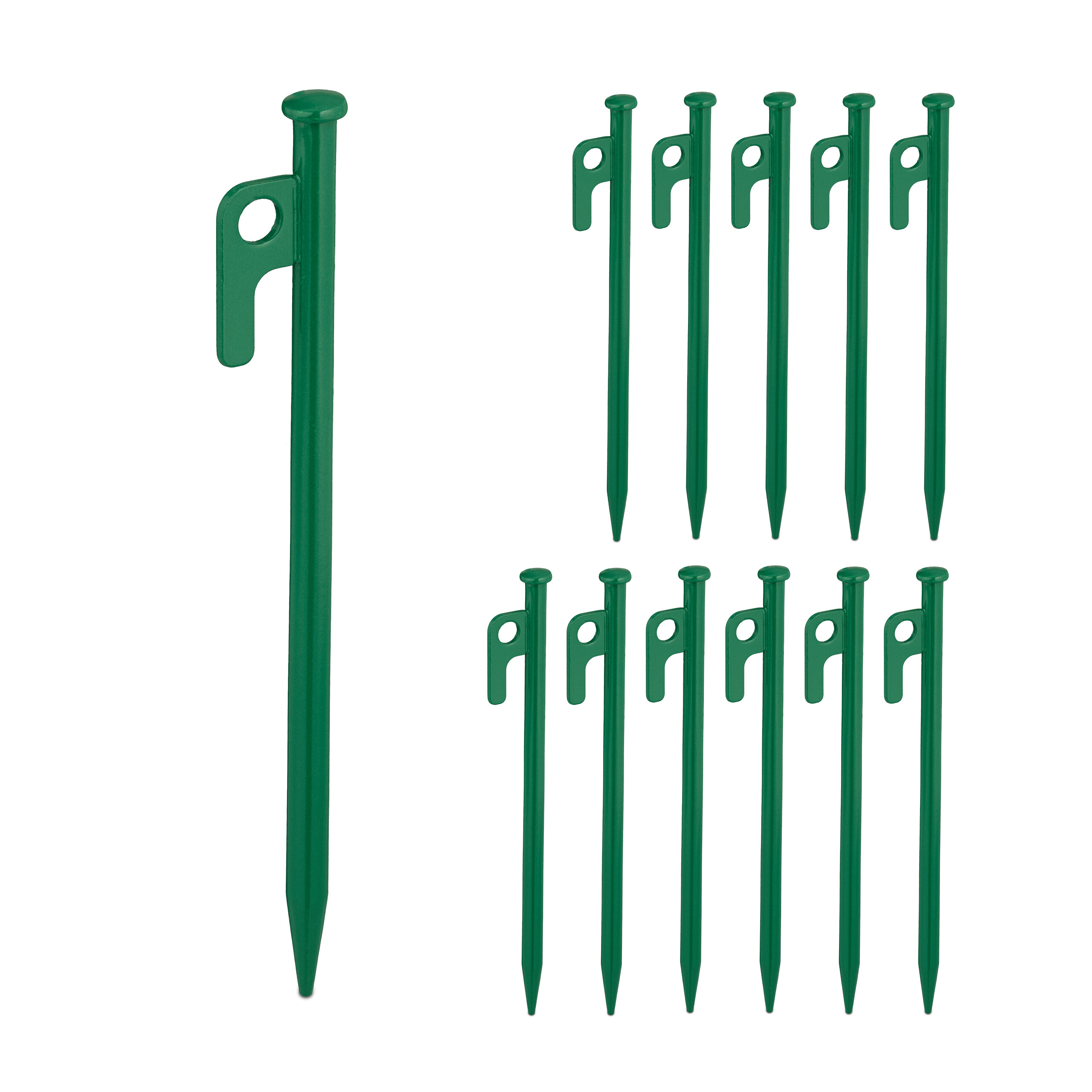 COM-FOUR® 12x picchetti in acciaio - robusti picchetti con filettatura per il campeggio e all'aperto - ideali per terreni normali e duri con