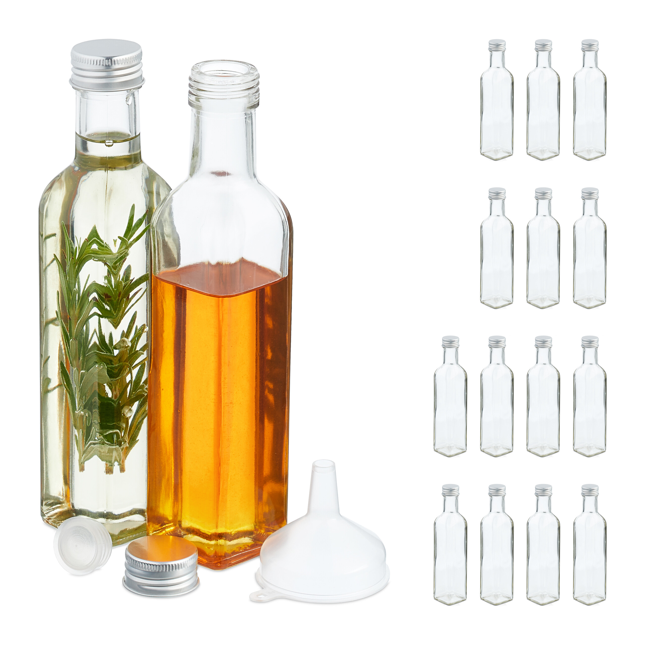 Flaschen zum befüllen Likörflaschen 250 ml transparent Deko-Flaschen 10er Set