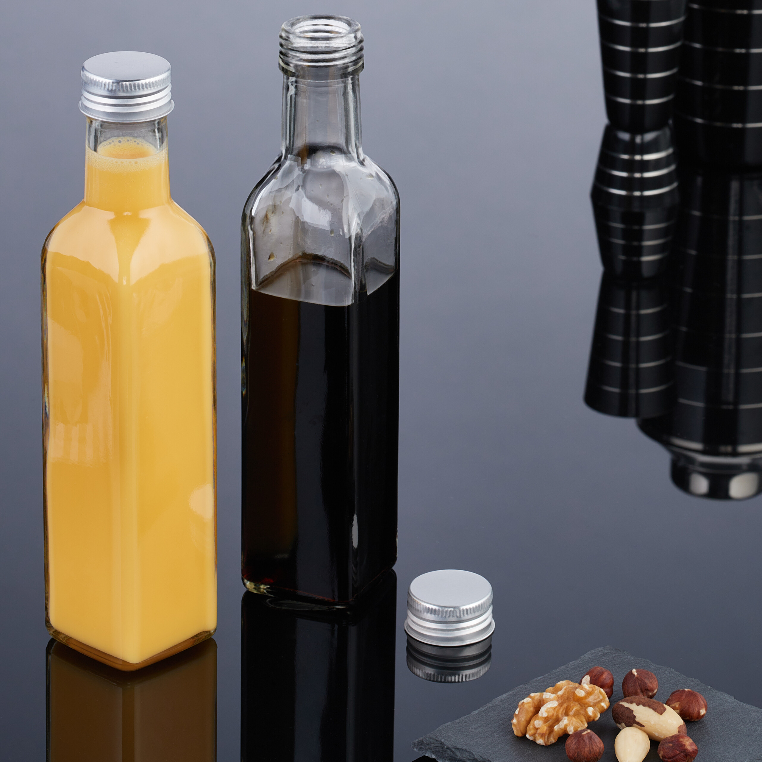 Flaschen zum befüllen Likörflaschen 250 ml transparent Deko-Flaschen 10er Set