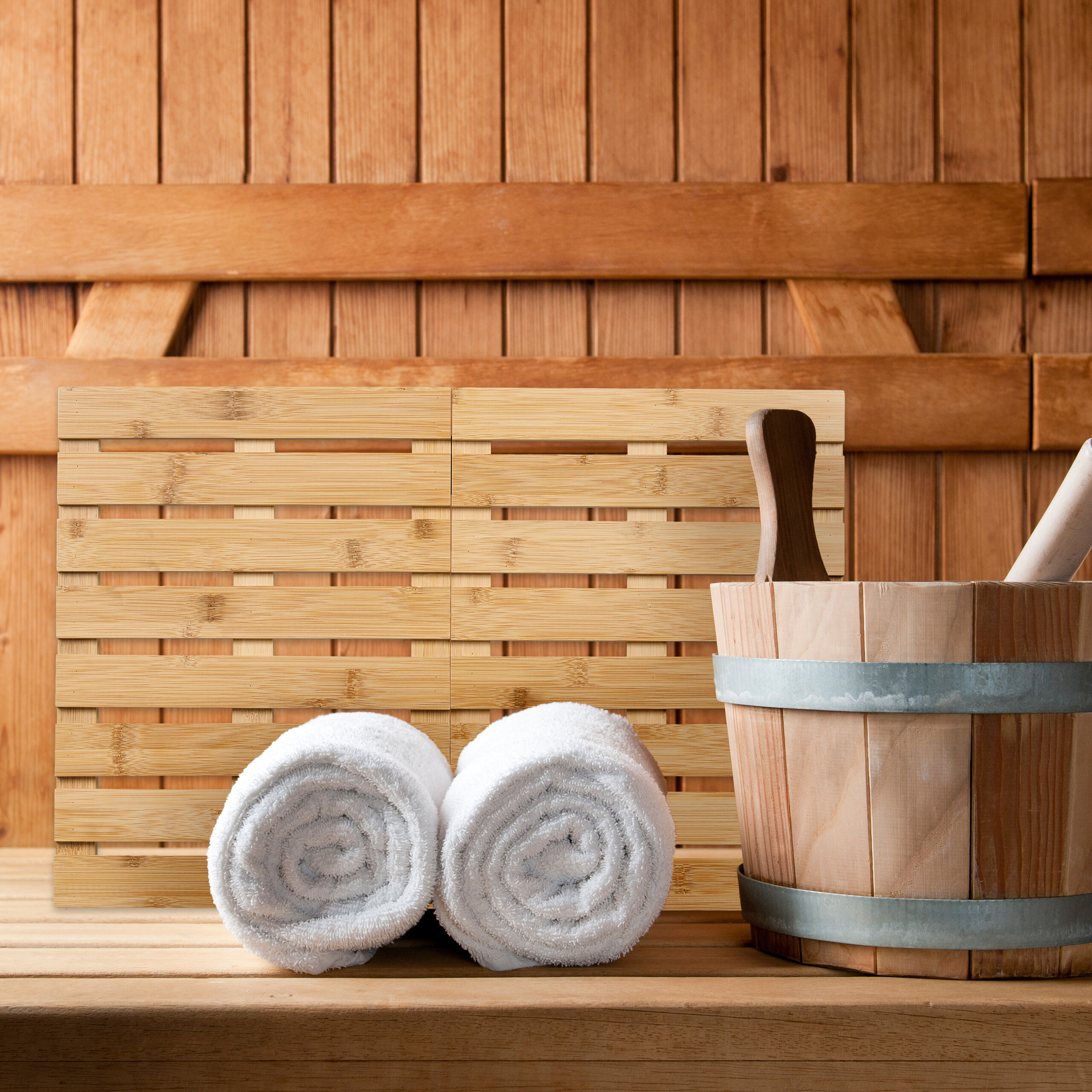 Bambus badematte Duschmatte aus Holz Rutschfester Baderost Sauna Fumatte |  eBay