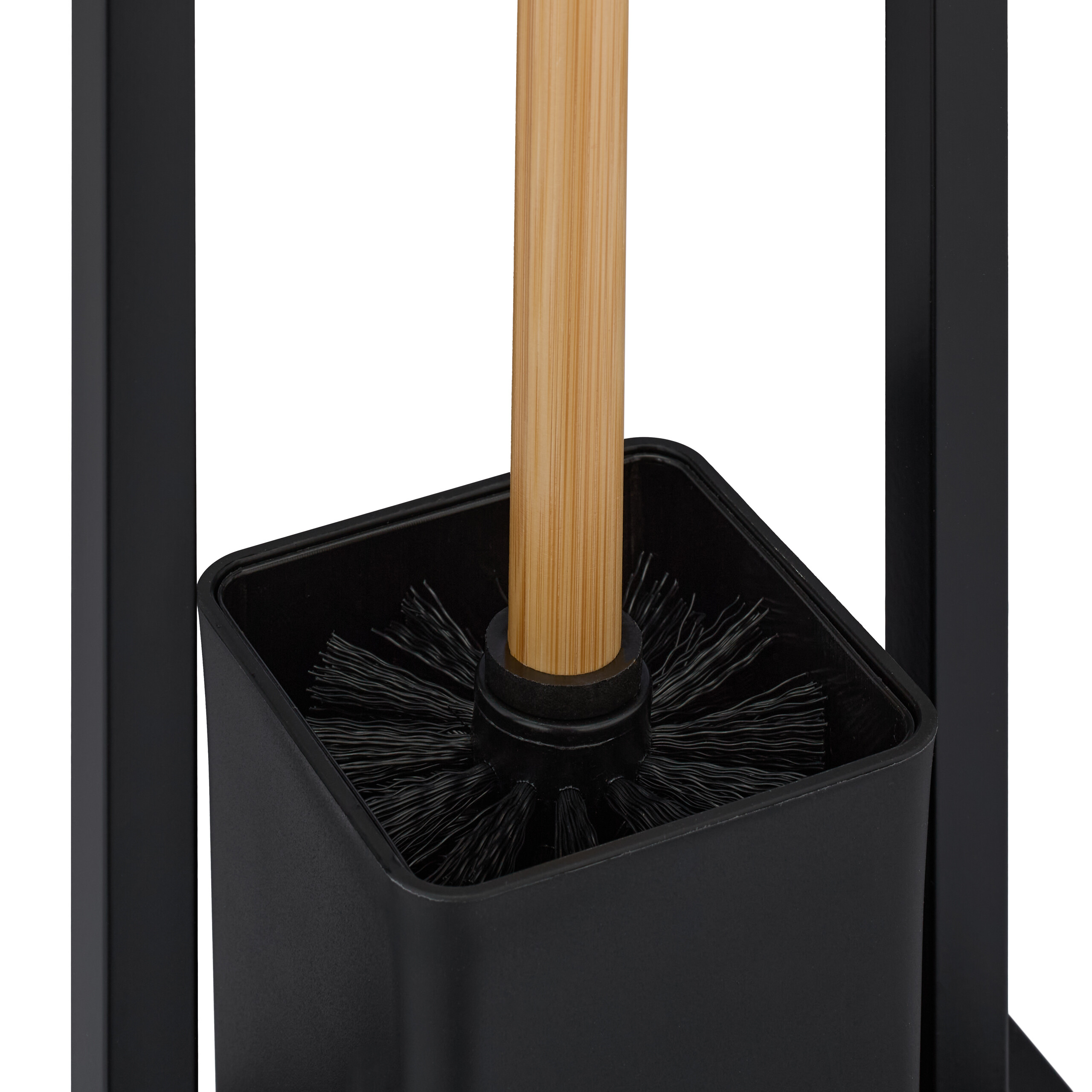 Juego de inodoro soporte de papel higiénico juego de inodoro cepillo de inodoro bambú acero inoxidable - Imagen 11 de 20
