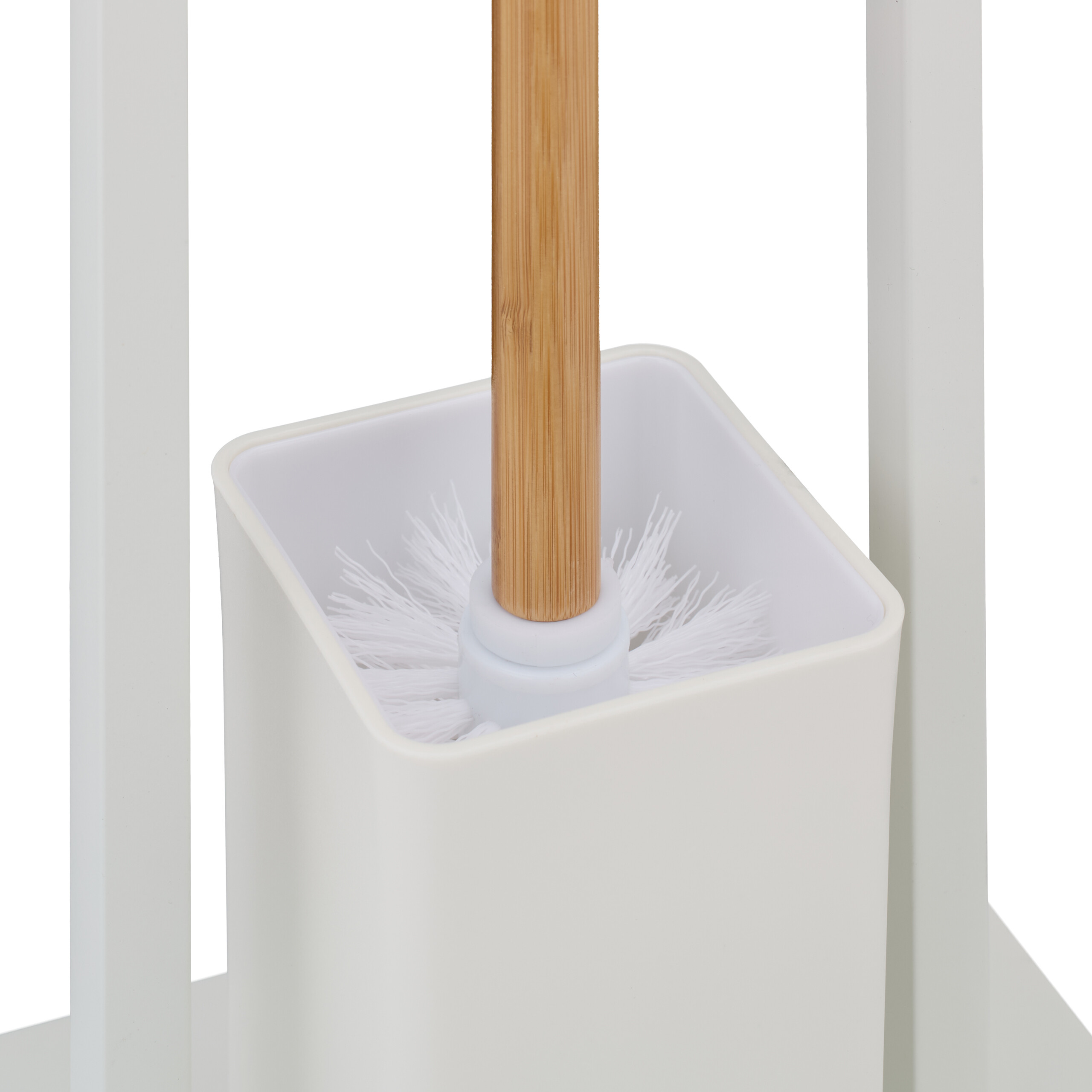 Juego de inodoro soporte de papel higiénico juego de inodoro cepillo de inodoro bambú acero inoxidable - Imagen 20 de 20