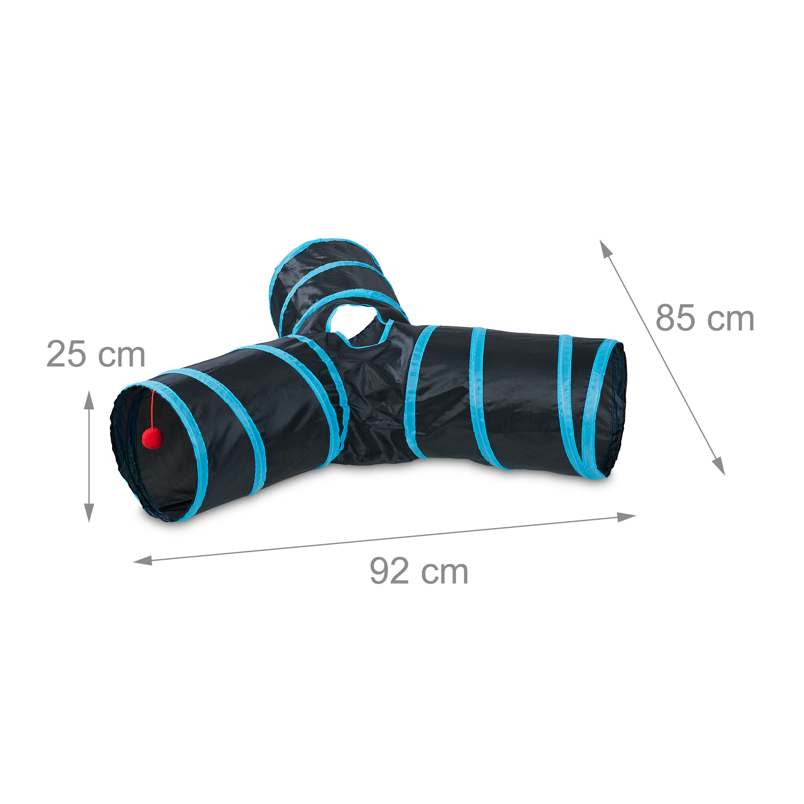 Tunnel à Chat Pliable 3 Voies Avec Balle - Jouet D'intérieur Interactif Pour Chat, Hamster, Chiot