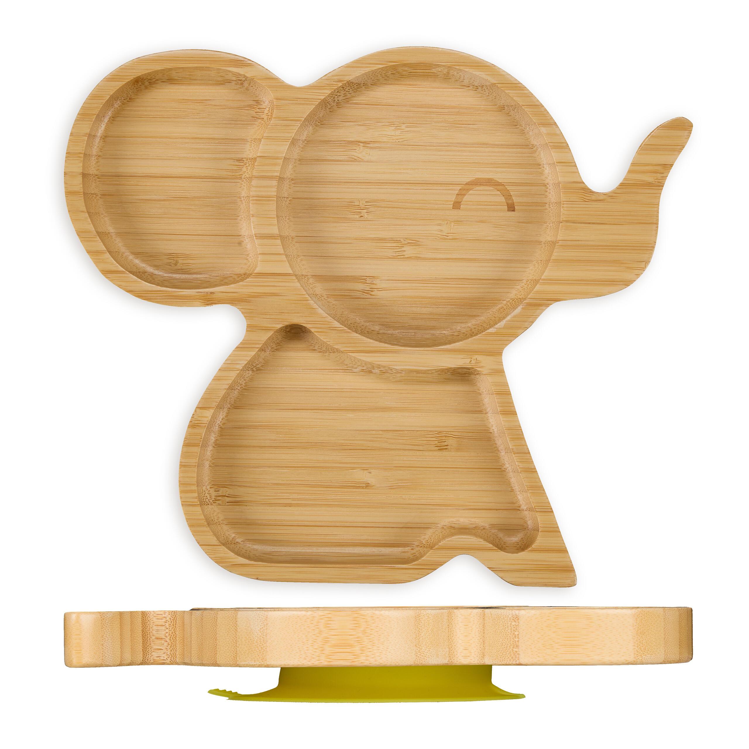 Baby Teller Bambus Kinderteller Kindergeschirr Holzteller Saugnapfteller  Elefant | eBay