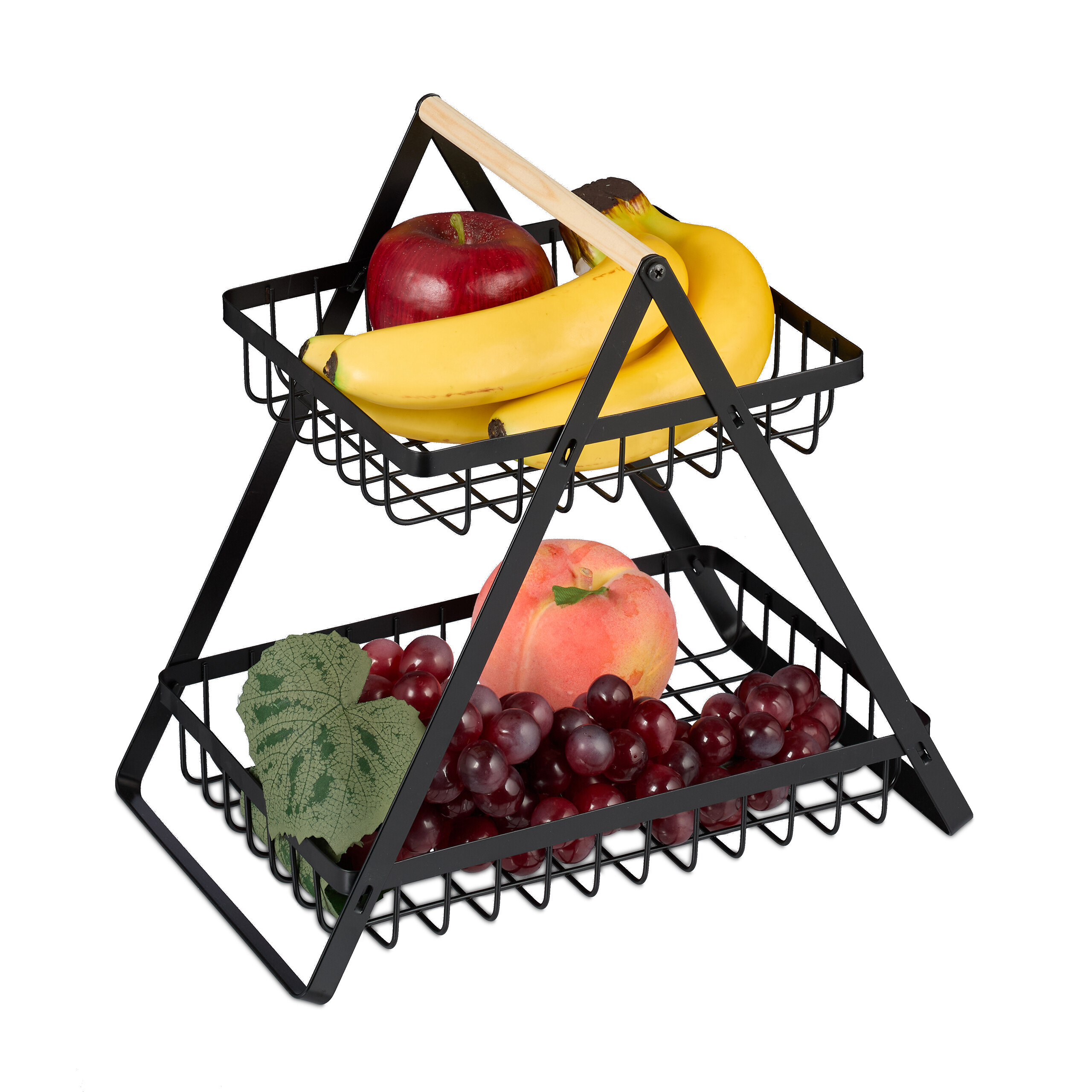 Obstkorb Etagere Obstschale Gemüsekorb Metallkorb Obstregal 2-stöckig Metall