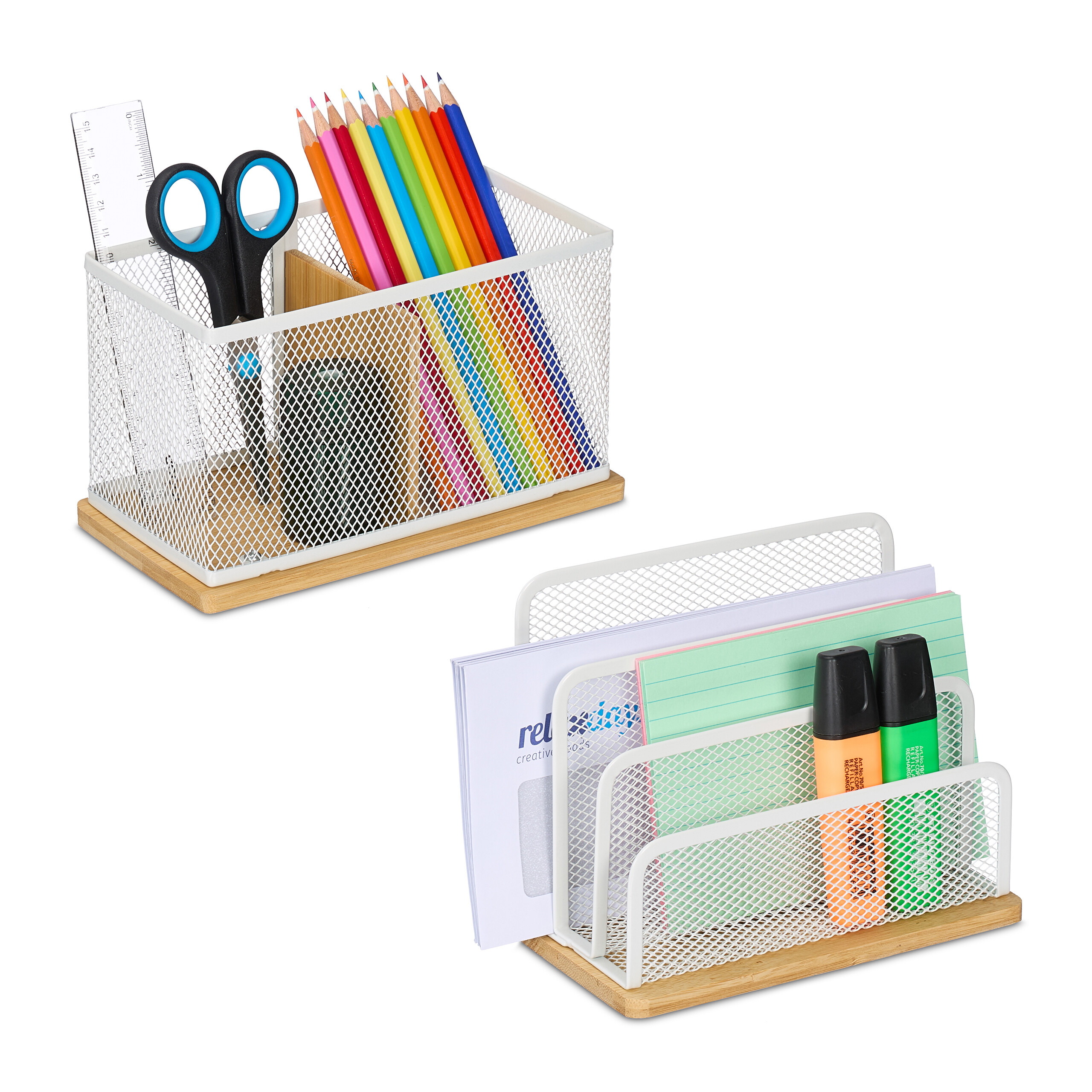 Schreibtisch Organizer Set Briefständer Stiftehalter 2-tlg. Büro Organizer Set