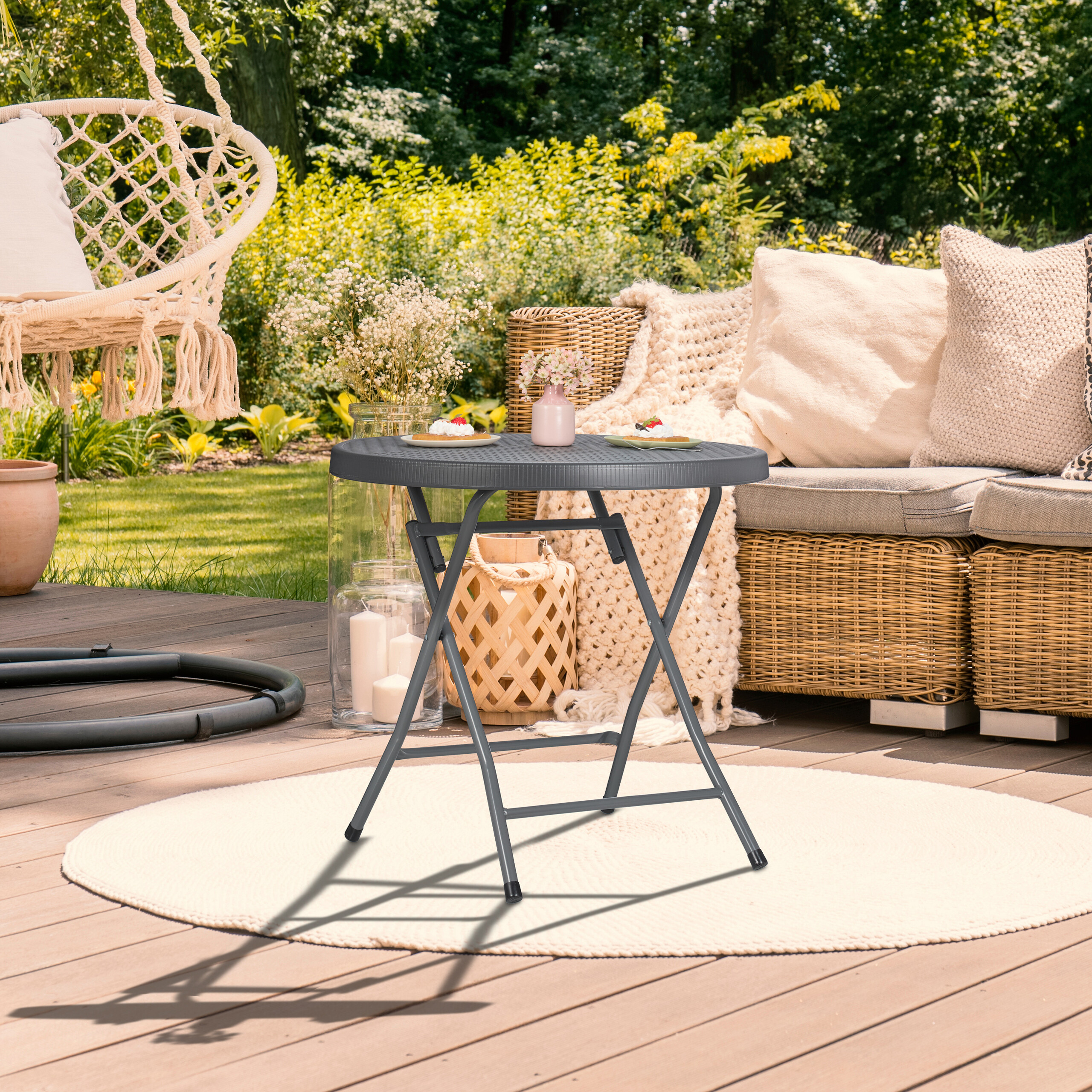Gartentisch Balkontisch Klapptisch Terrassentisch Outdoor Tisch klappbar rund
