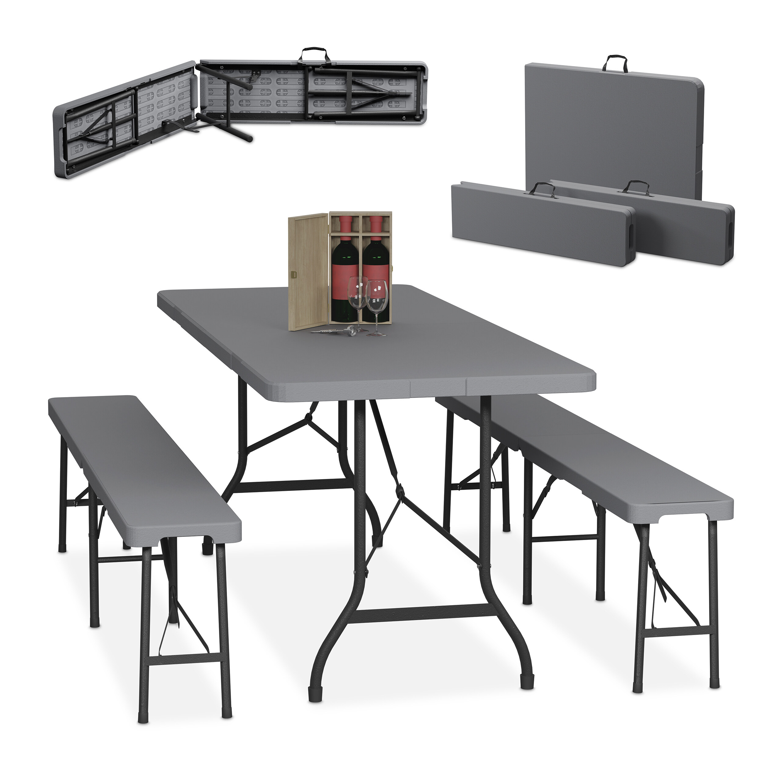 Bierzeltgarnitur Klappbank Sitzgarnitur Biertisch Festgarnitur 180 cm klappbar