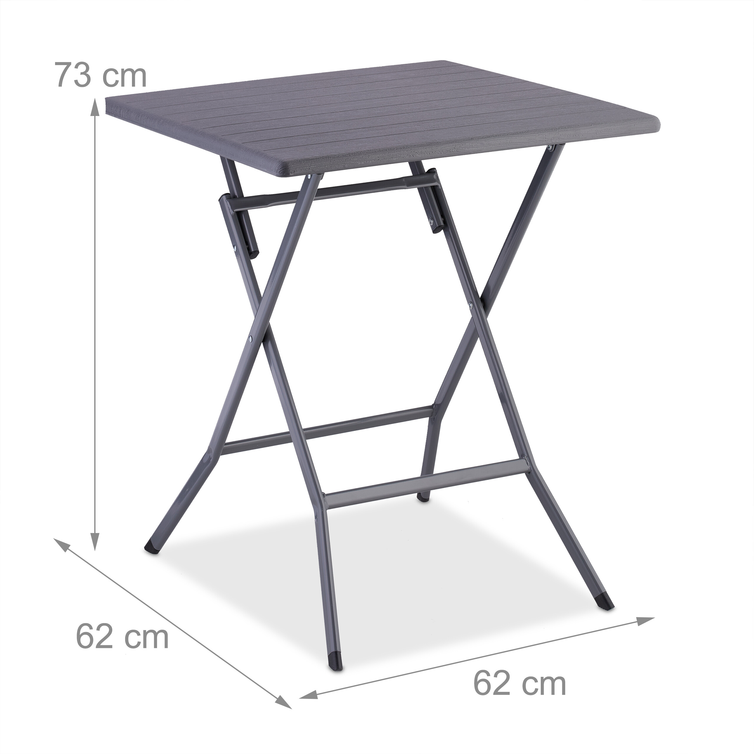 Tavolo Pieghevole 70x70 Tavolino Da Giardino Quadrato Relaxdays - Effetto Legno Bianco 73x62x62 Cm Relaxdays Mobili Outdoor