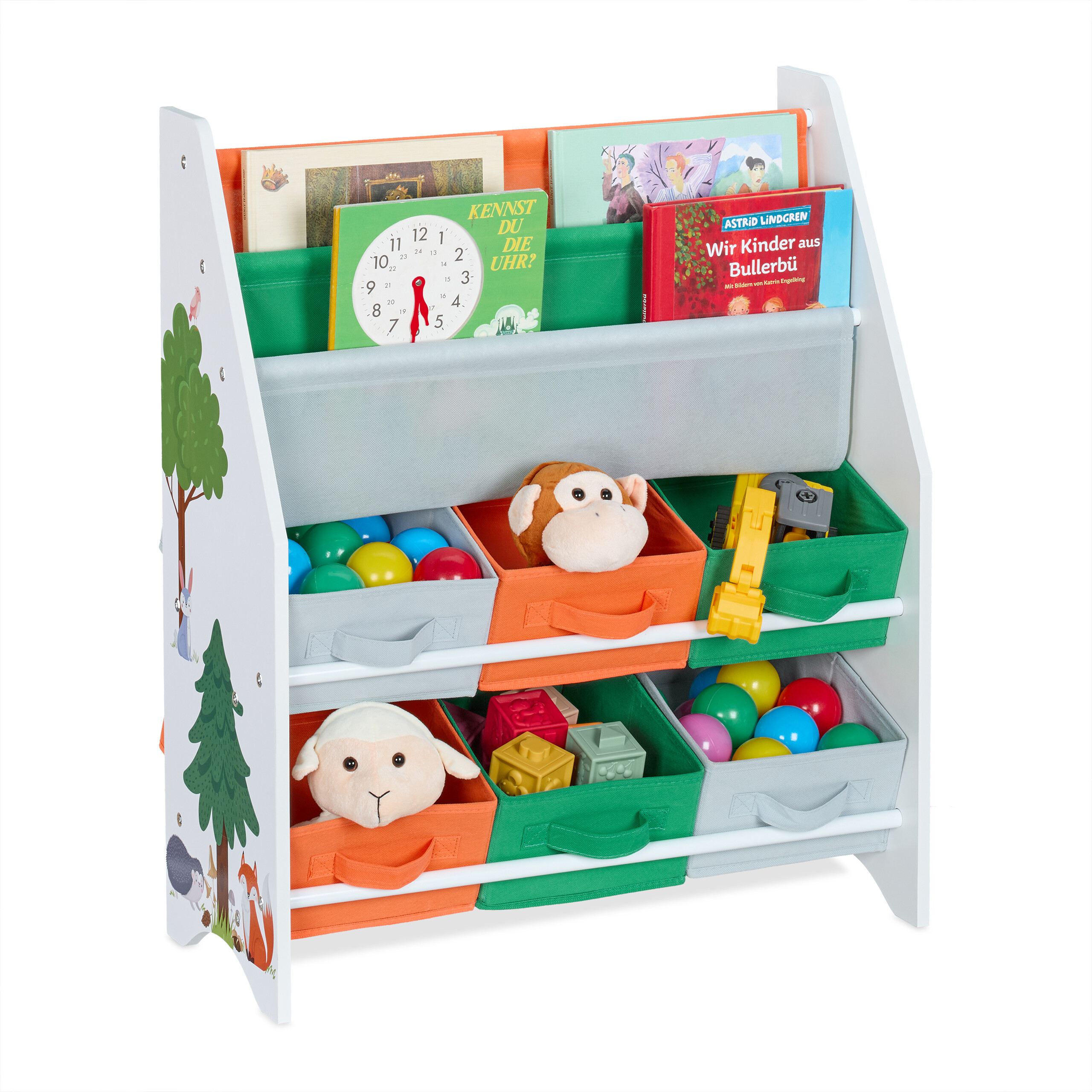 Kinderregal mit Aufbewahrungsboxen Kinder Bcherregal Spielzeug Aufbewahrung  | eBay.de