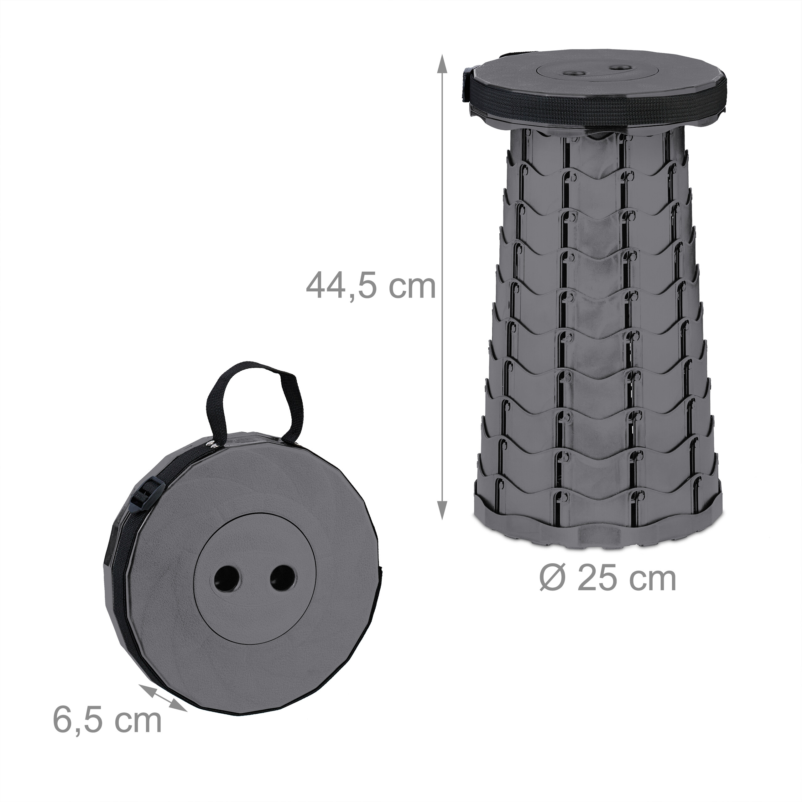 Teleskophocker Teleskopstuhl Klapphocker Ausziehhocker Campinghocker faltbar - Bild 17 von 45