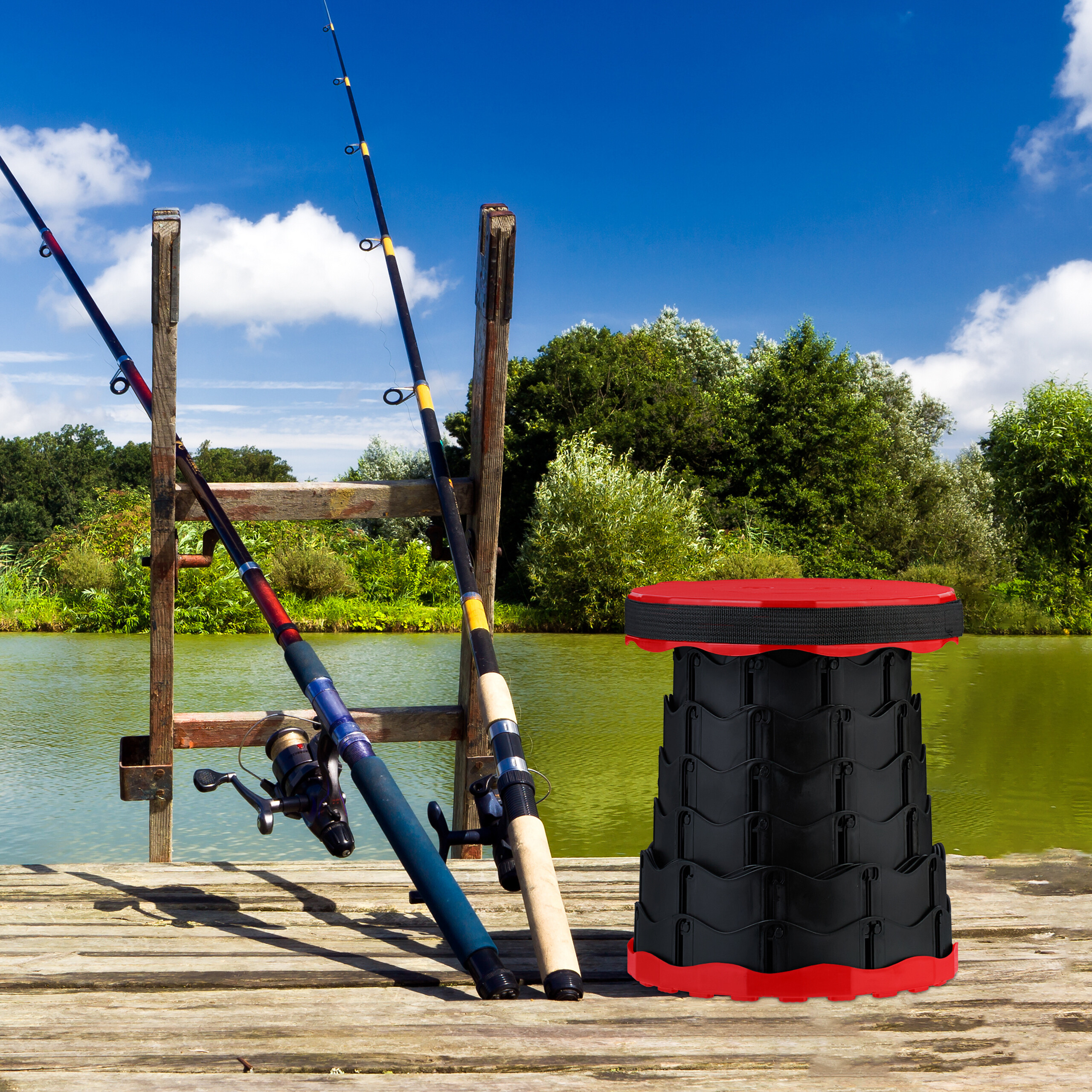 Teleskophocker Teleskopstuhl Klapphocker Ausziehhocker Campinghocker faltbar - Bild 23 von 45