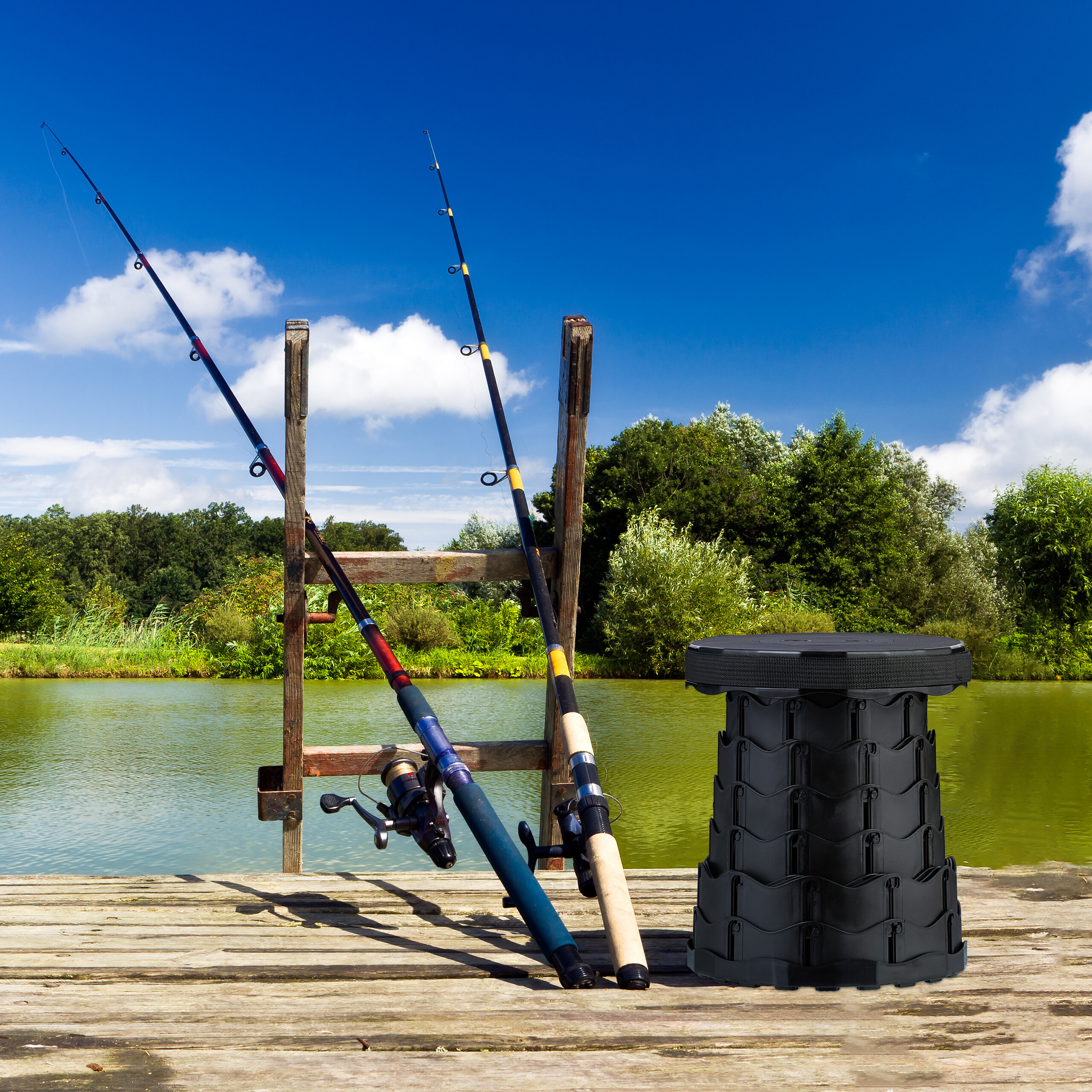 Teleskophocker Teleskopstuhl Klapphocker Ausziehhocker Campinghocker faltbar - Bild 8 von 45