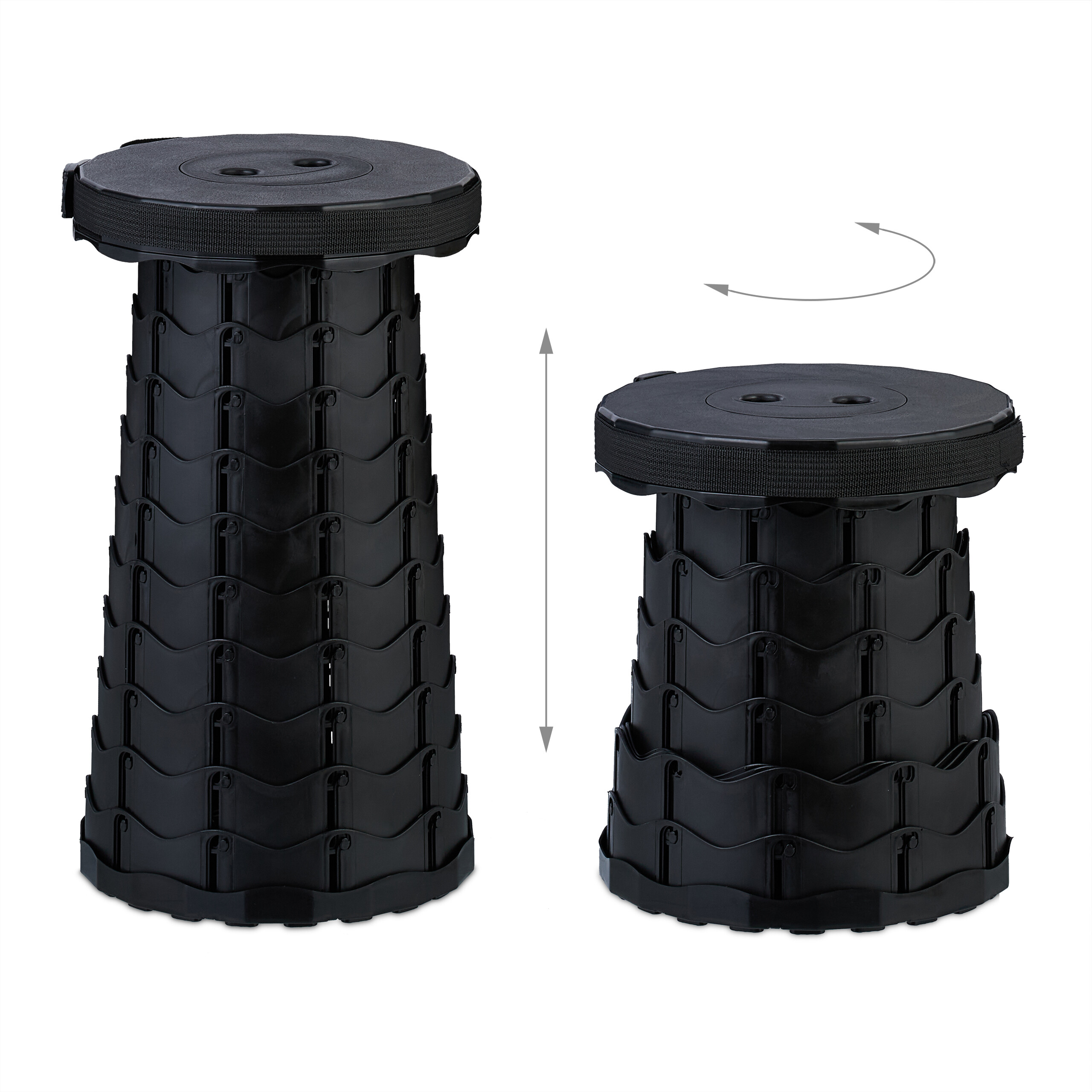 Teleskophocker Teleskopstuhl Klapphocker Ausziehhocker Campinghocker faltbar - Bild 10 von 45