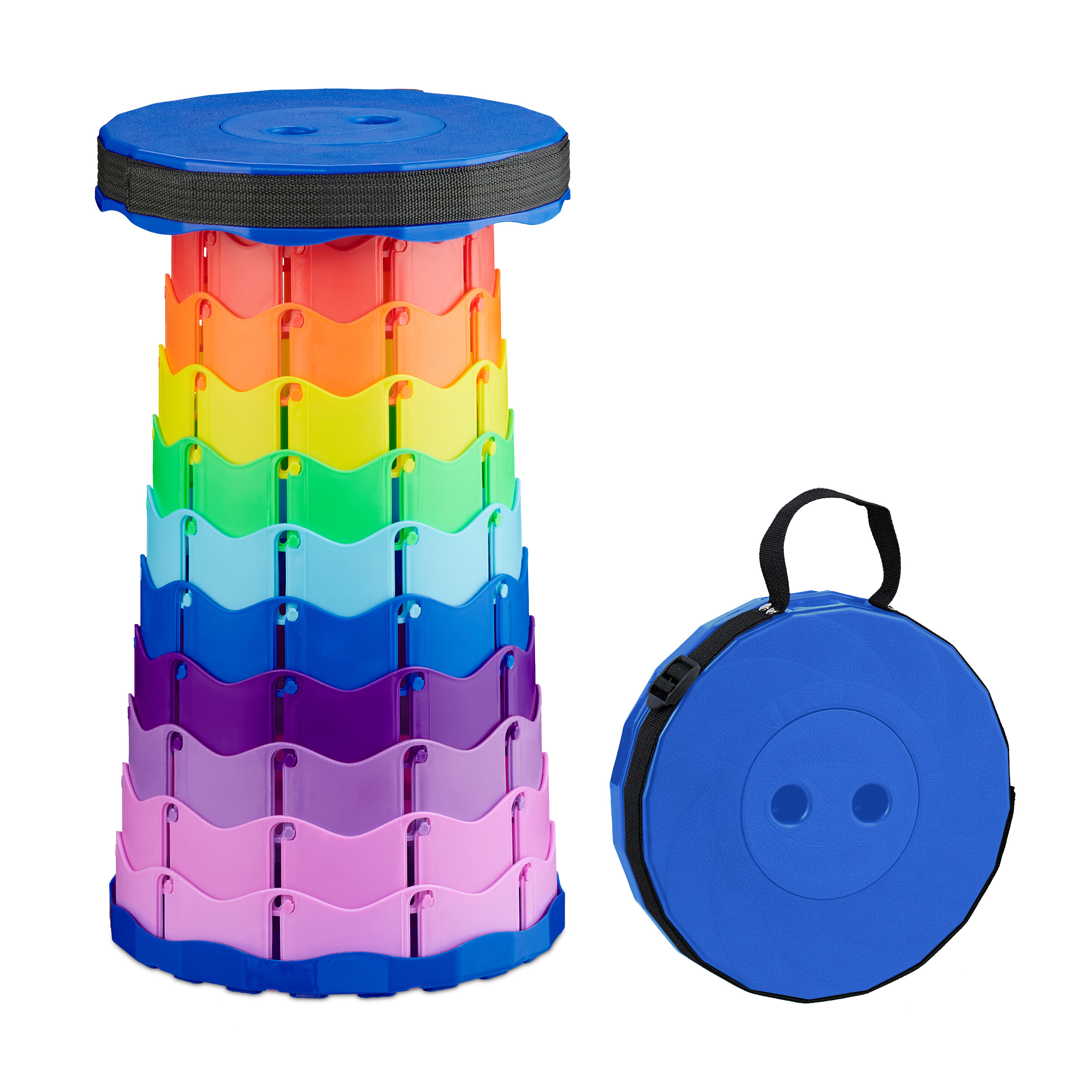 Teleskophocker Teleskopstuhl Klapphocker Ausziehhocker Campinghocker faltbar - Bild 30 von 45