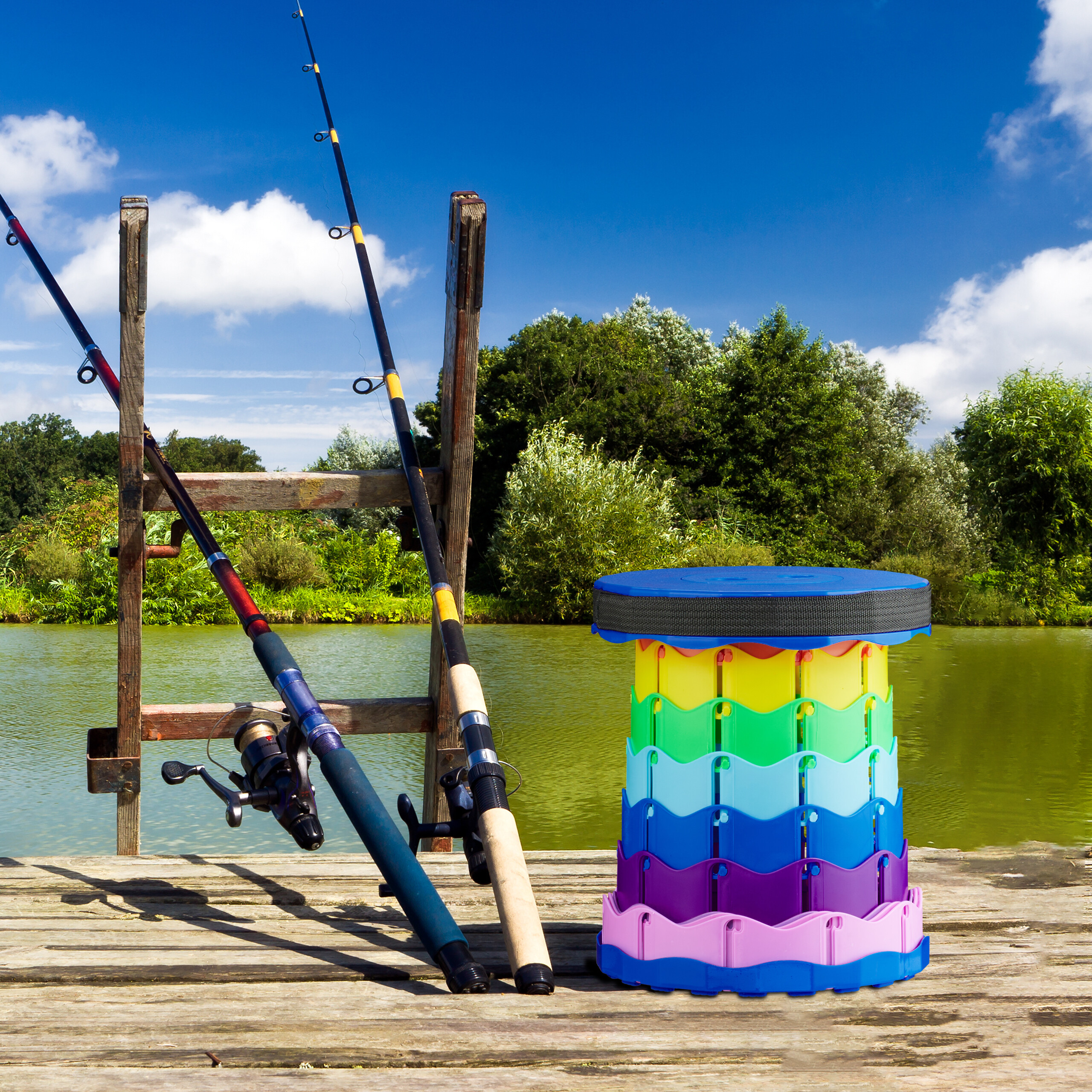 Teleskophocker Teleskopstuhl Klapphocker Ausziehhocker Campinghocker faltbar - Bild 31 von 45