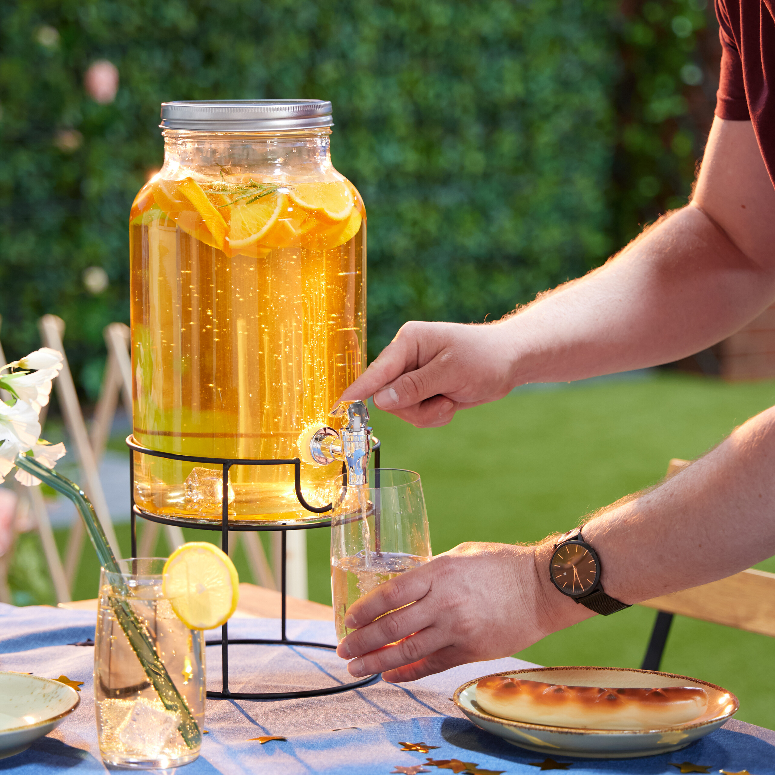 Distributeur Boisson Relaxdays - Lot De 2 Bonbonnes 4L Transparentes