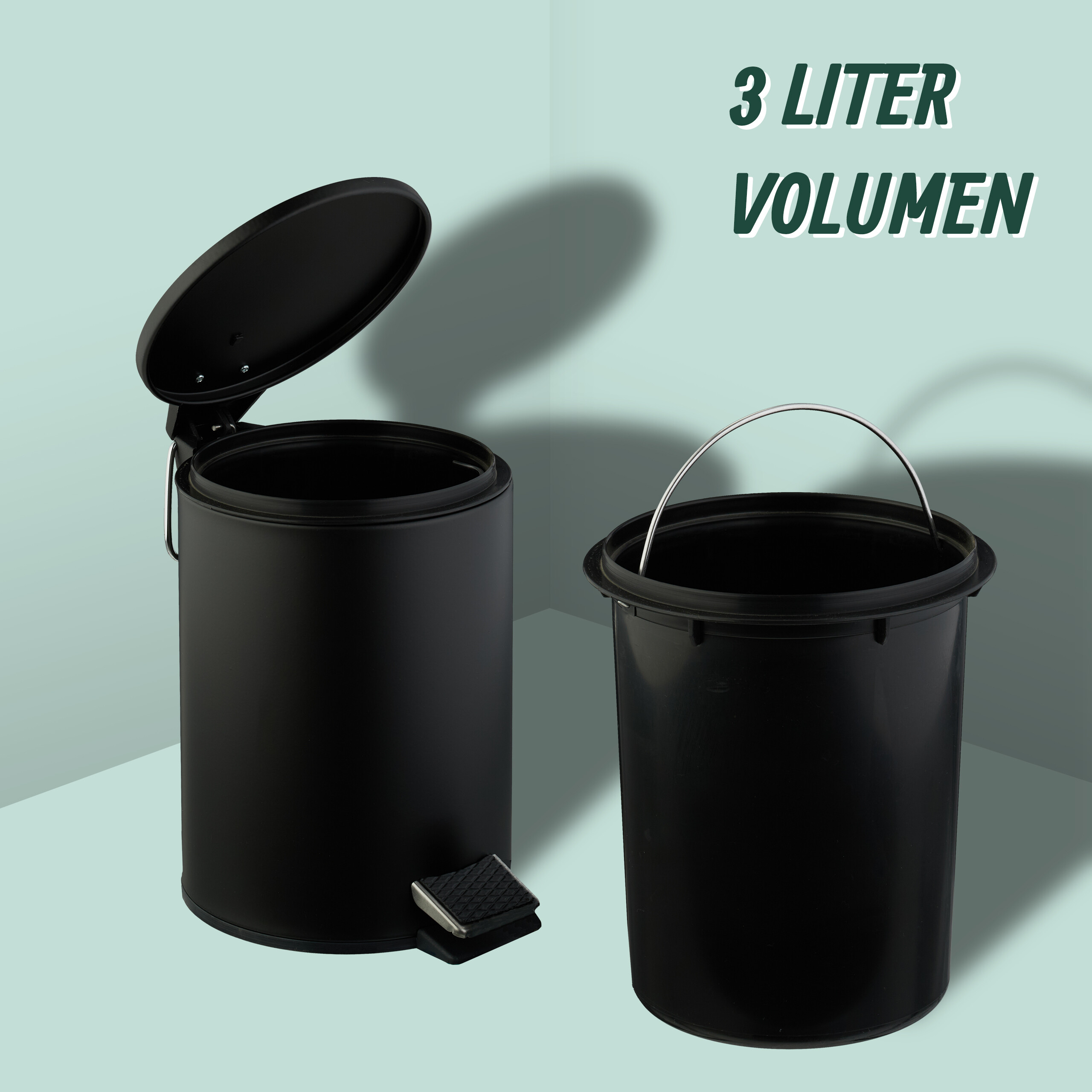 Kosmetikeimer Treteimer Mülleimer Badeimer Hygieneabfallbehälter WC-Eimer 3l