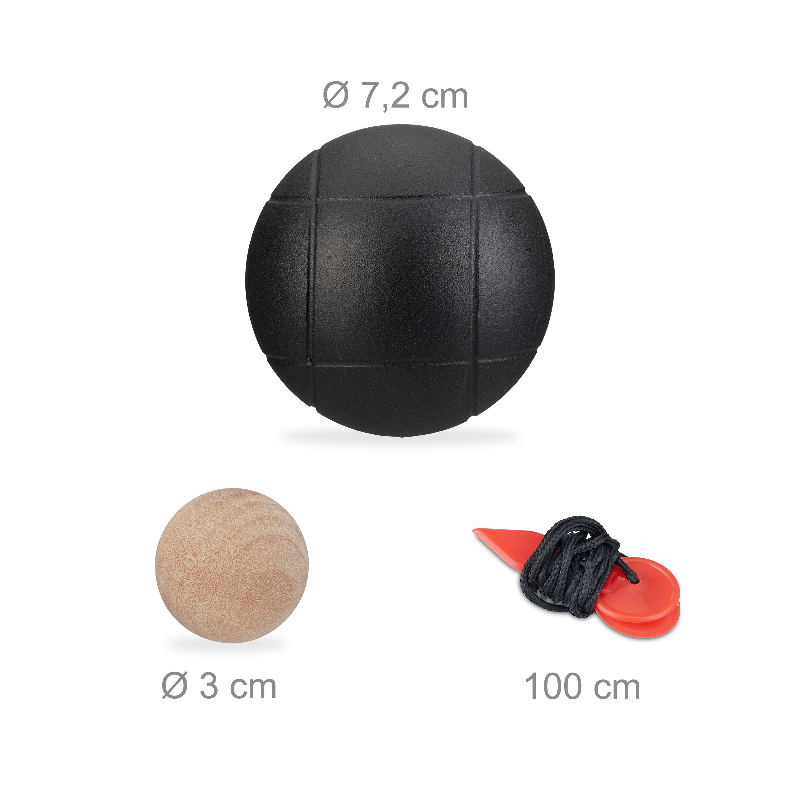 Boule Kugeln Boßelkugeln Petanque Wurfspiel Strandspiele Kegelspiel 6er Set - Bild 5 von 7