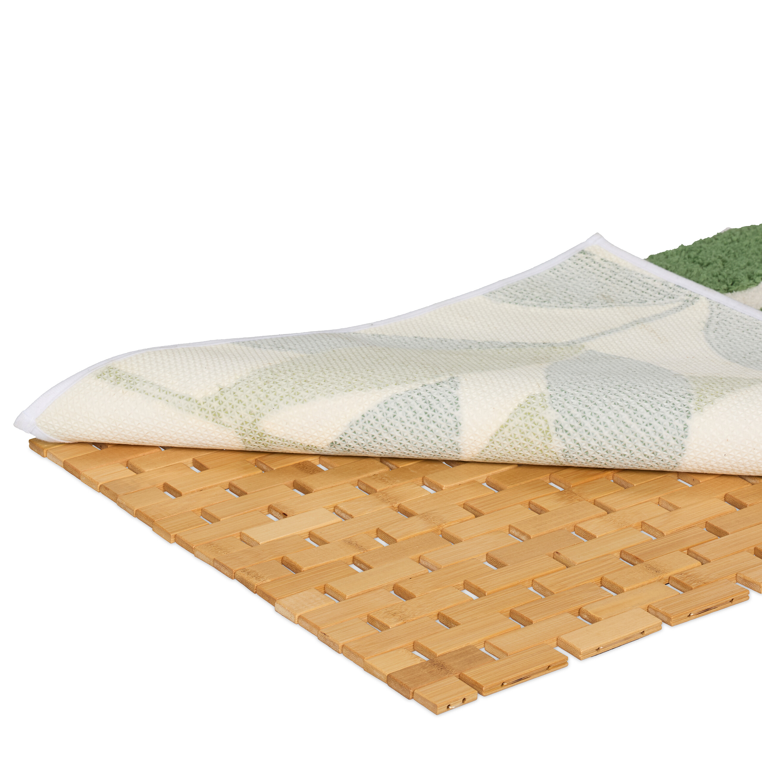 Badematte Badezimmerteppich Badteppich Badvorleger Duschvorleger Bambus  faltbar | eBay