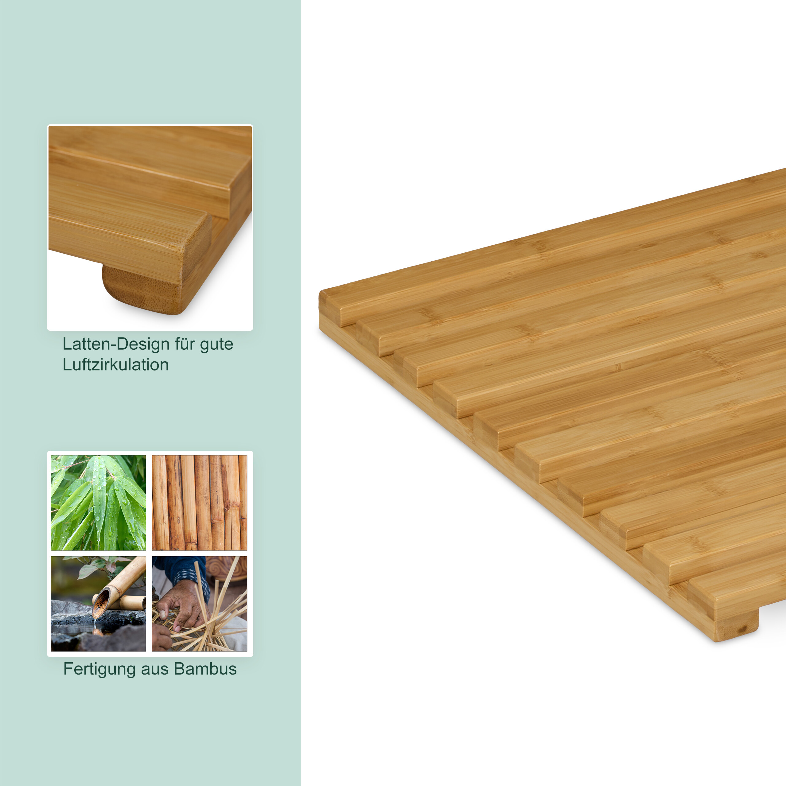 Bambus Badematte Duschmatte Bambusmatte Sauna Bodenrost Badvorleger Duschrost