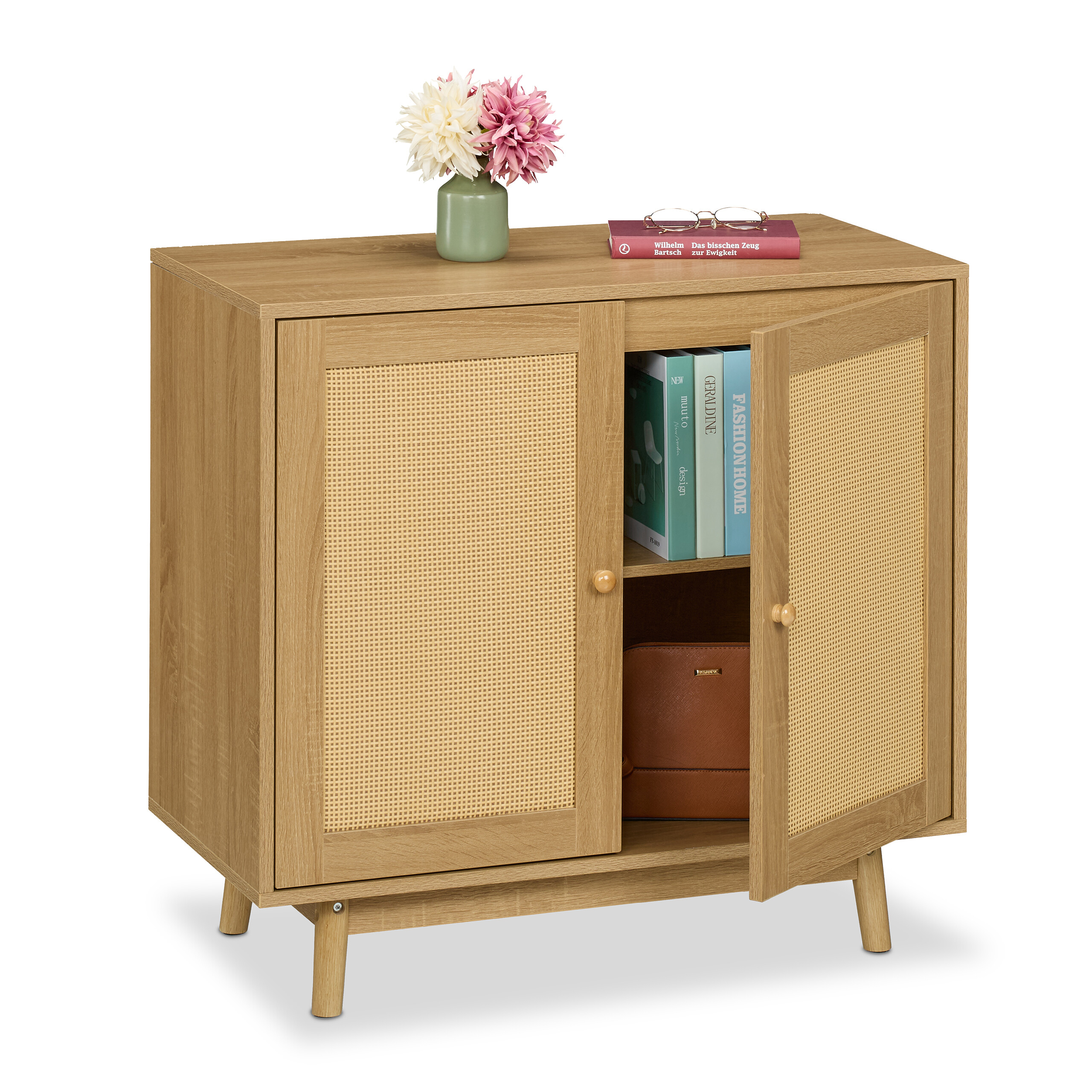Sideboard Beistellschrank Kommode Küchenschrank Beistellschrank Rattan-Design