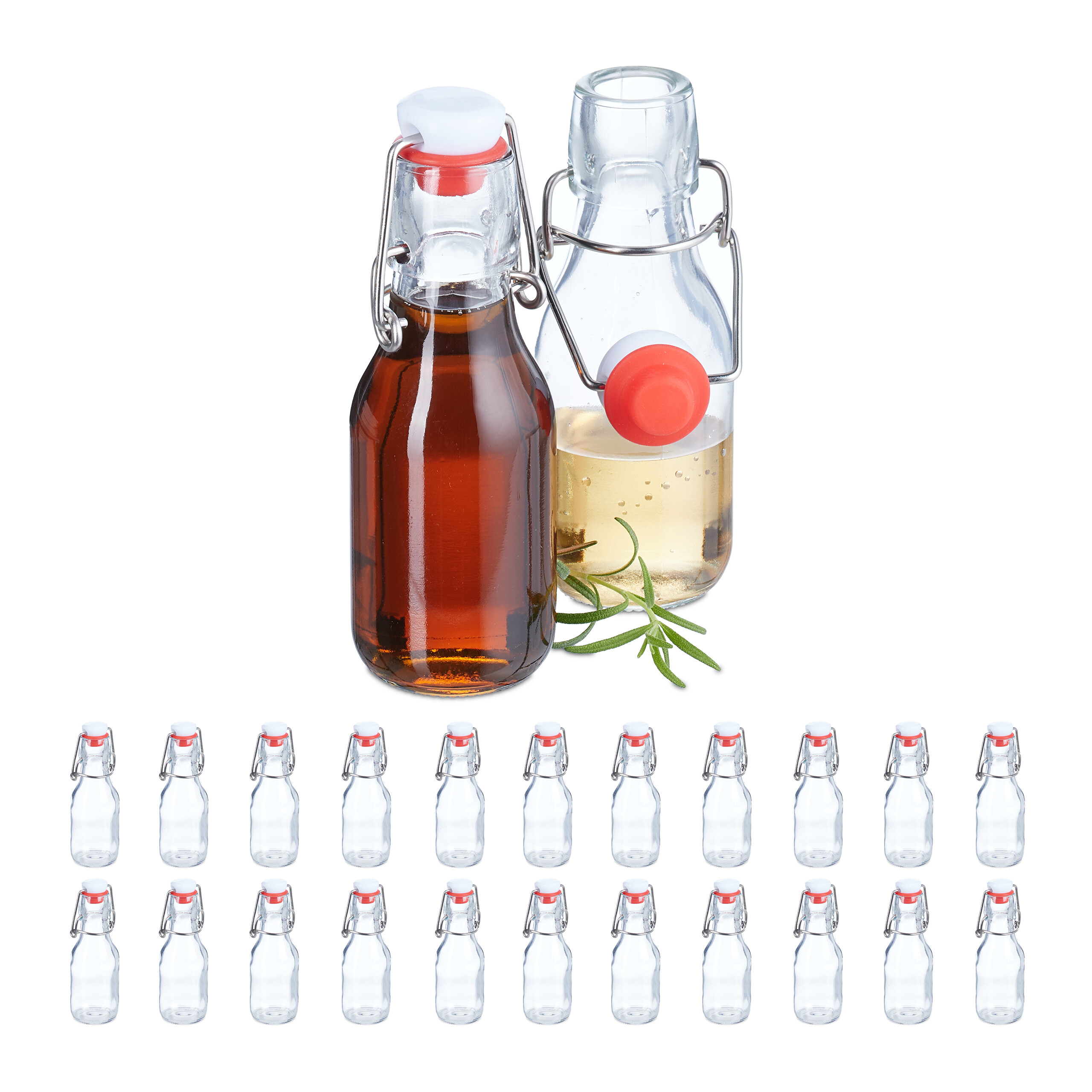 Bügelflaschen Glasflaschen Likörflaschen Abfüllflaschen Ölflasche 24er Set 100ml