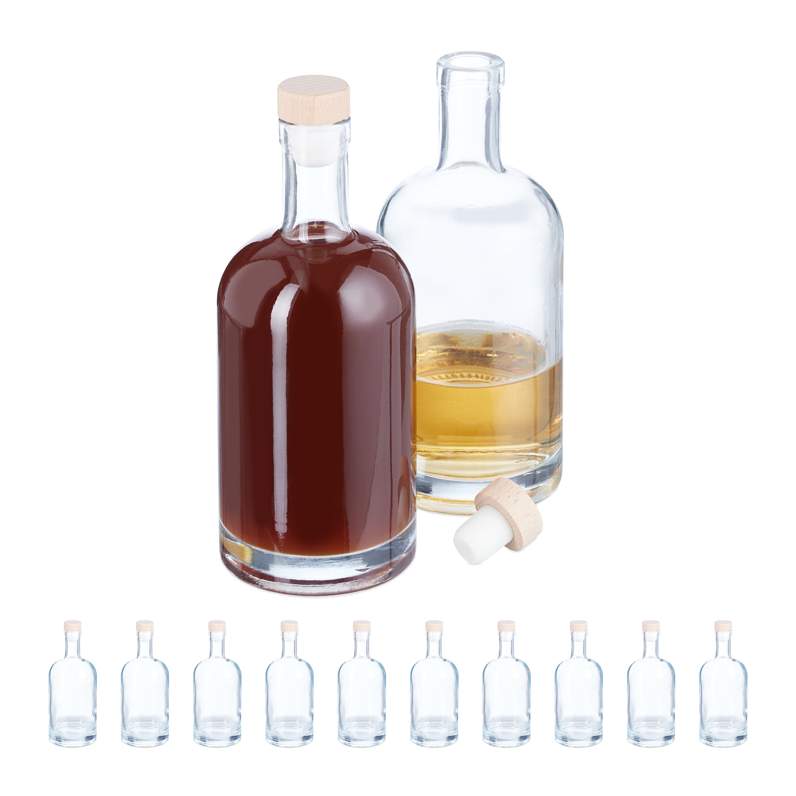Flaschen Schnapsflasche Likörflasche Glasflasche Abfüllflasche leer 12er Set