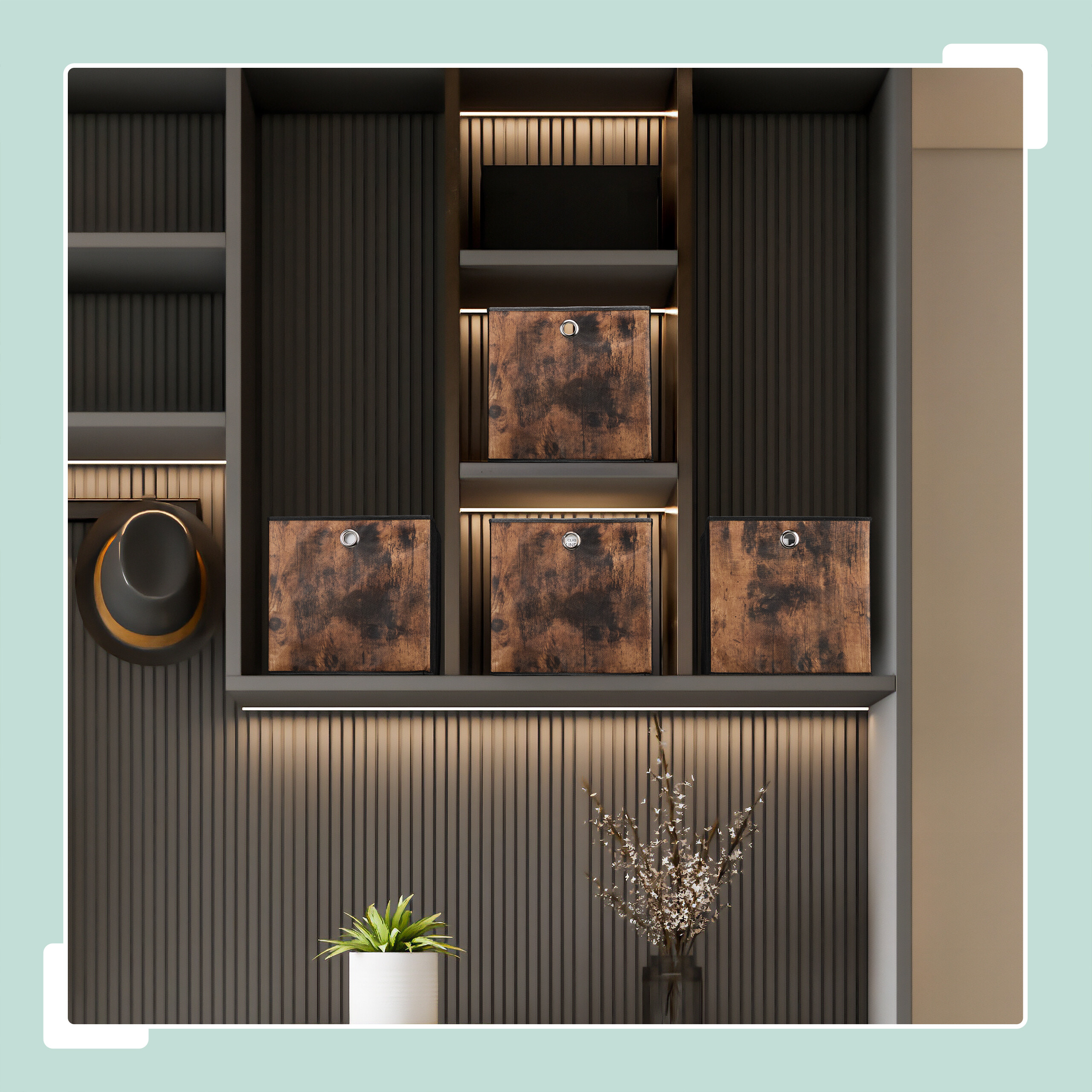 Aufbewahrungsbox Ordnungsbox Faltbox Stoffkiste Regalbox Einschubkorb 6er Set - Bild 5 von 11