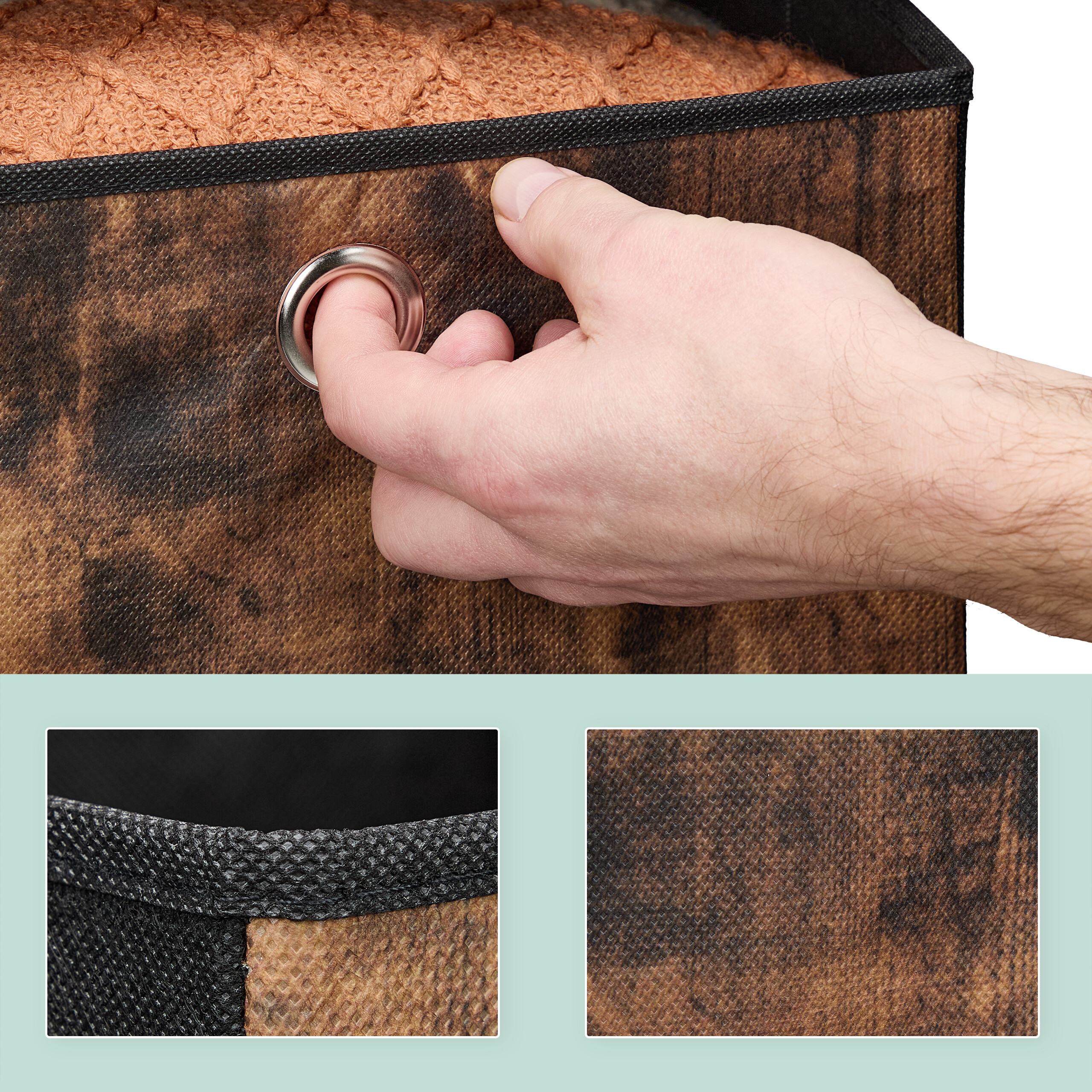 Aufbewahrungsbox Ordnungsbox Faltbox Stoffkiste Regalbox Einschubkorb 6er Set - Bild 10 von 11