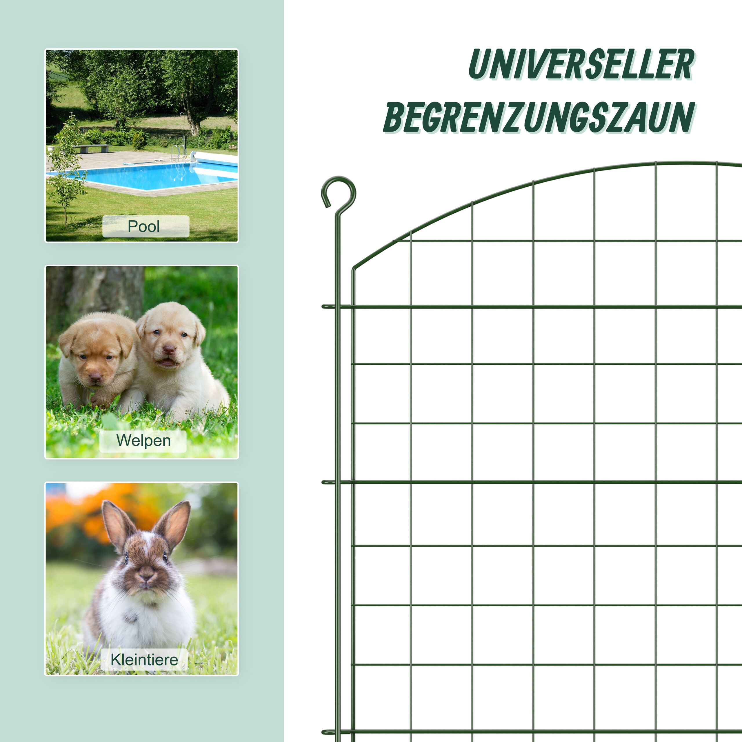 Teichzaun Oberbogen Steckzaun Zaunelemente Beetzaun Teichumrandung Metallzaun