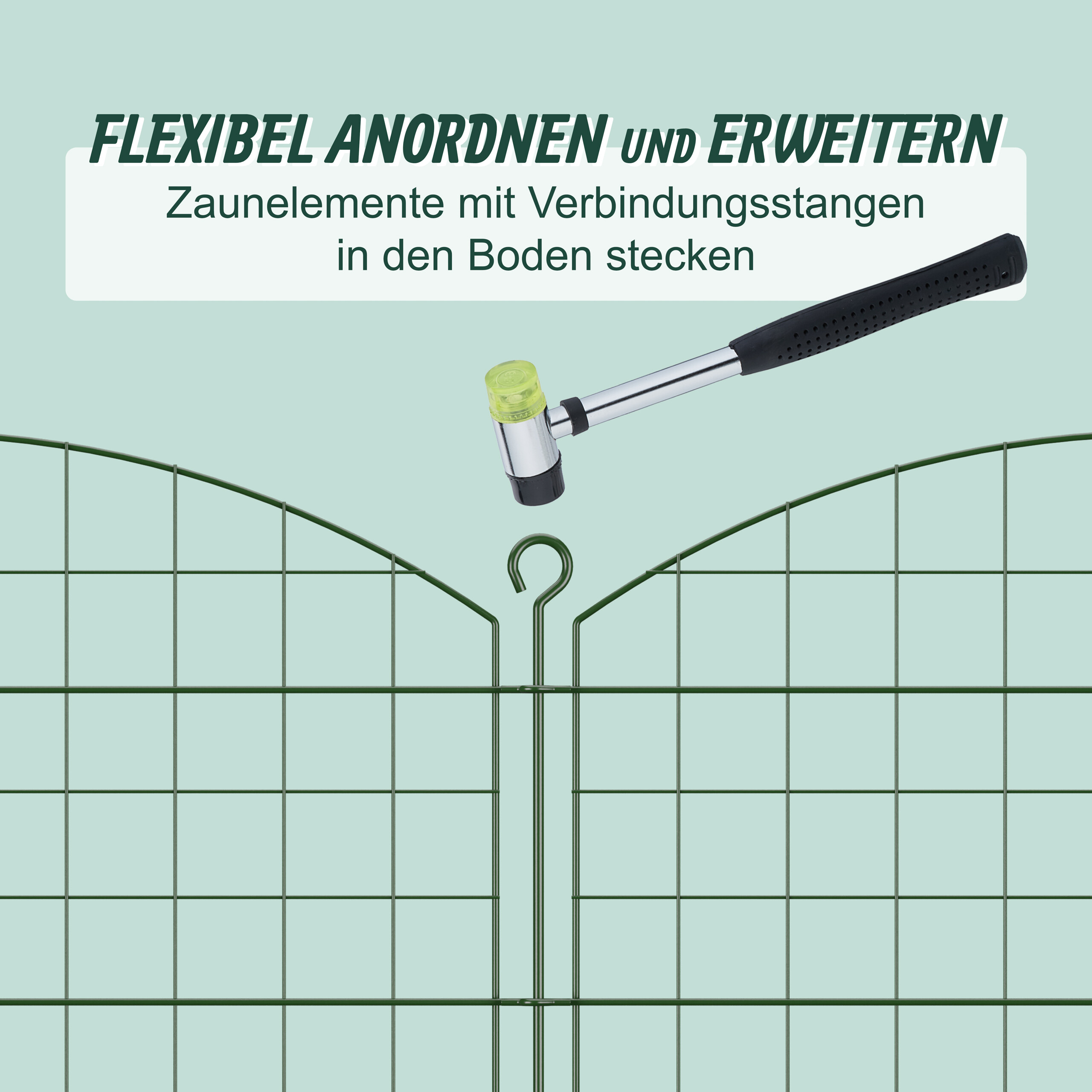 Teichzaun Oberbogen Steckzaun Zaunelemente Beetzaun Teichumrandung Metallzaun