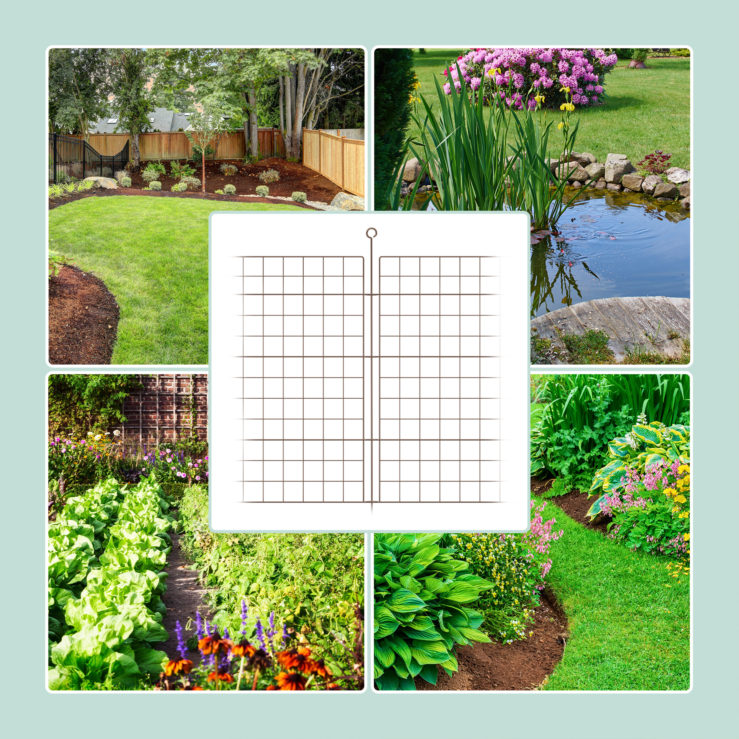Teichzaun Pool Zaun Gartenzaun Steckzaun 5 Zaunelemente Teichschutzzaun Beetzaun