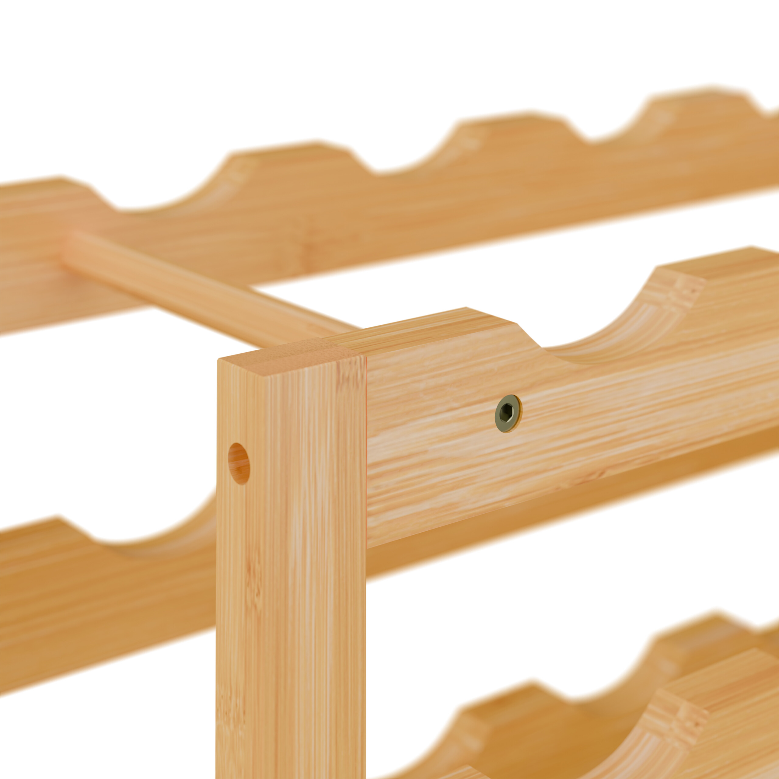 Casier à Vin En Bambou Relaxdays - Rangement Pour 12 Bouteilles, 3 étages, Dimensions 28 X 56 X 24 Cm