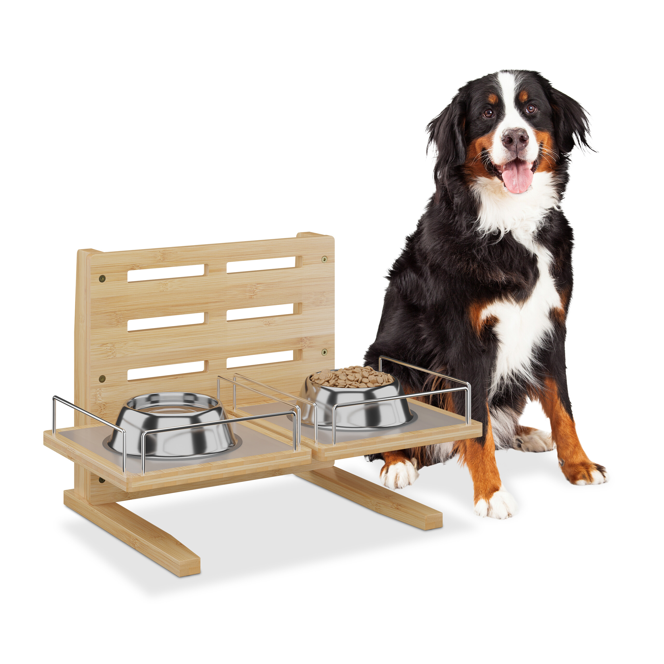 Futterstation Hundefutterbar Napfhalter Napferhhung Hundestation Bambus  Hund | eBay.de