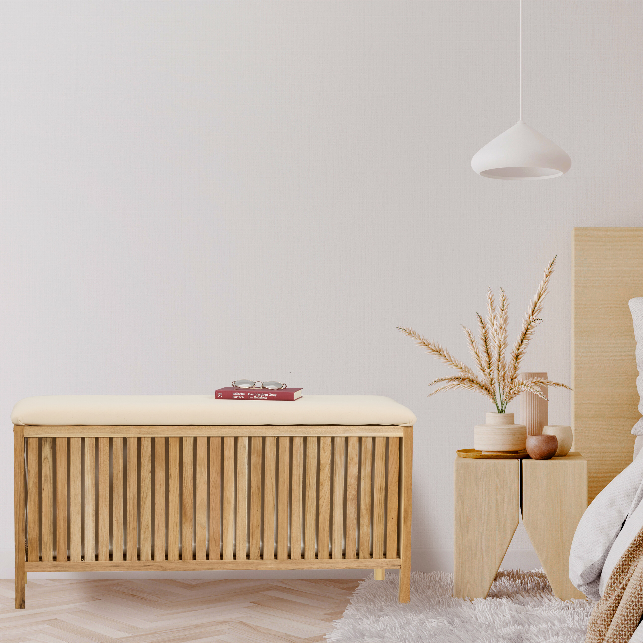 Banc Avec Rangement Relaxdays - Meuble à Linge 100L, 50x100x38 Cm, Nature/Noir