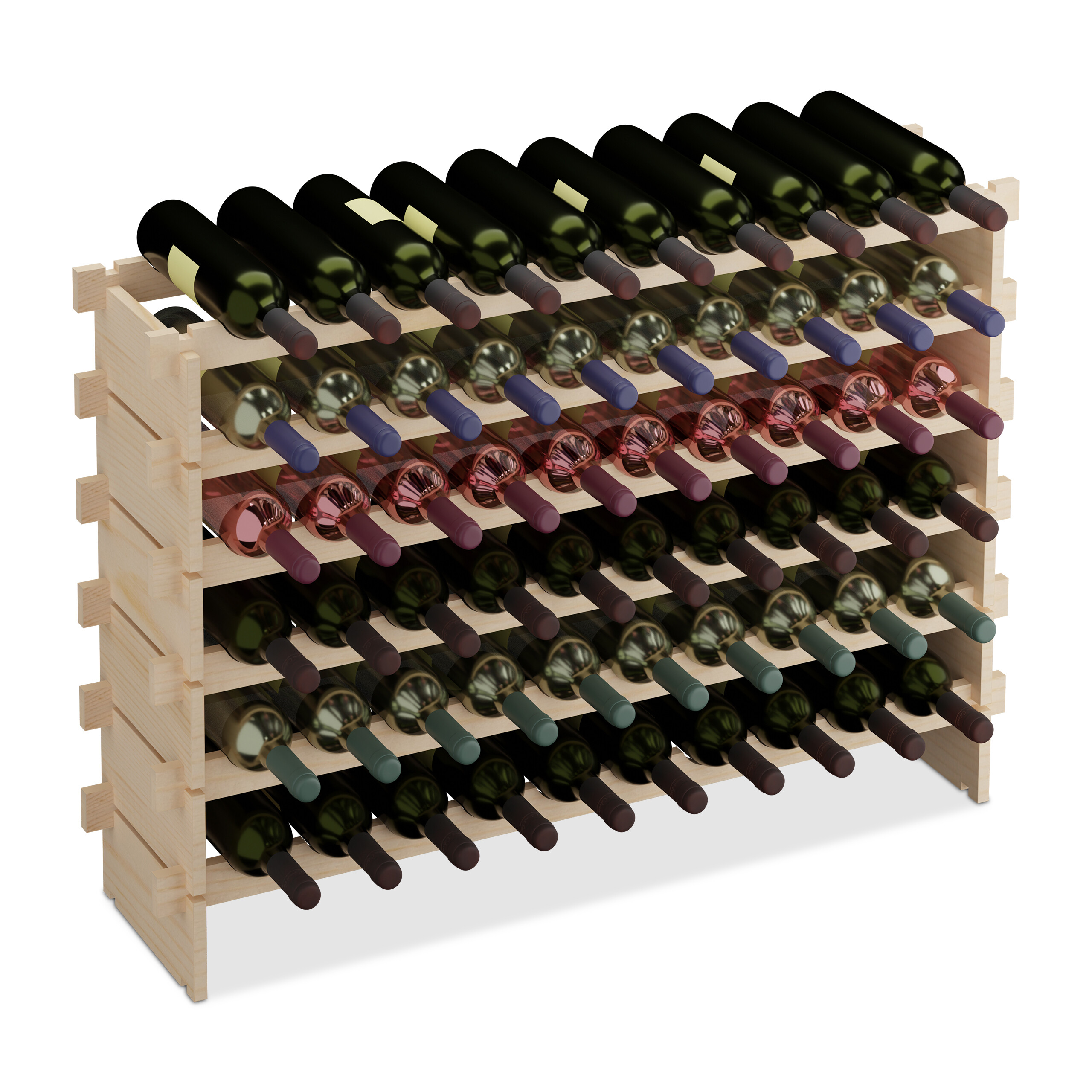 Weinregal Flaschenhalter Weinflaschenregal Rotweinregal Holzregal erweiterbar - Bild 3 von 8