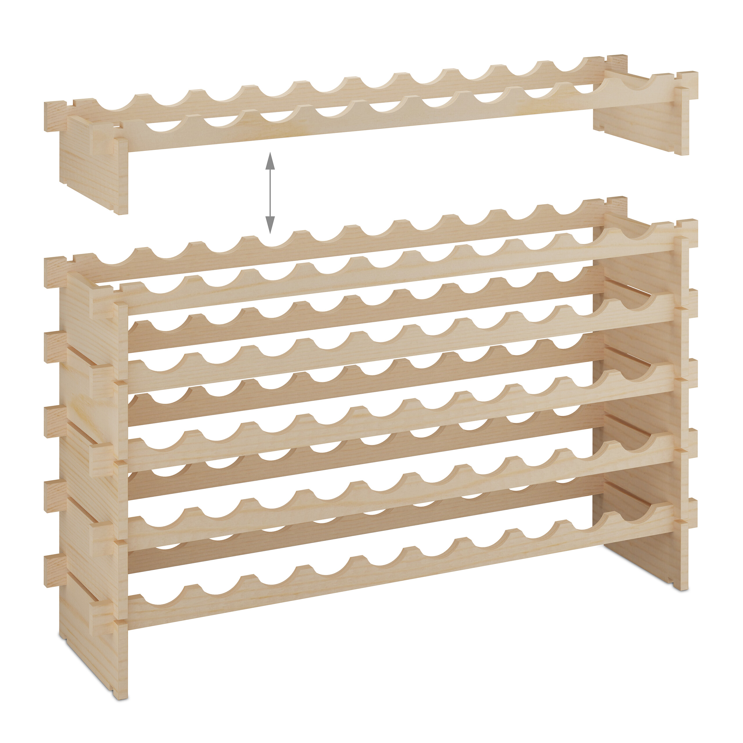 Weinregal Flaschenhalter Weinflaschenregal Rotweinregal Holzregal erweiterbar - Bild 7 von 8