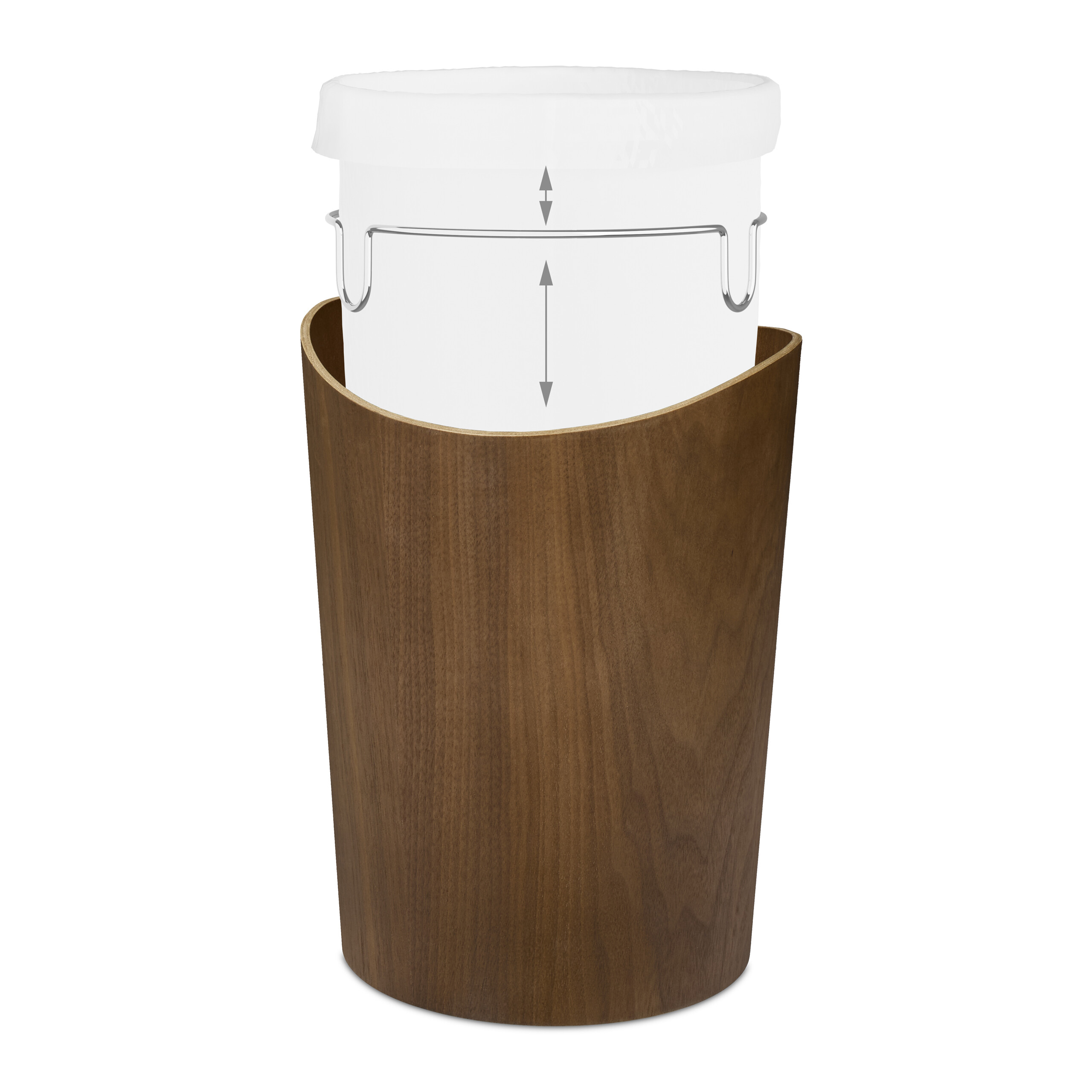 Cestino Gettacarte Pattumiera Rotonda Bidone Rifiuti 9 L Effetto Legno 30x23 cm - Foto 15 di 17