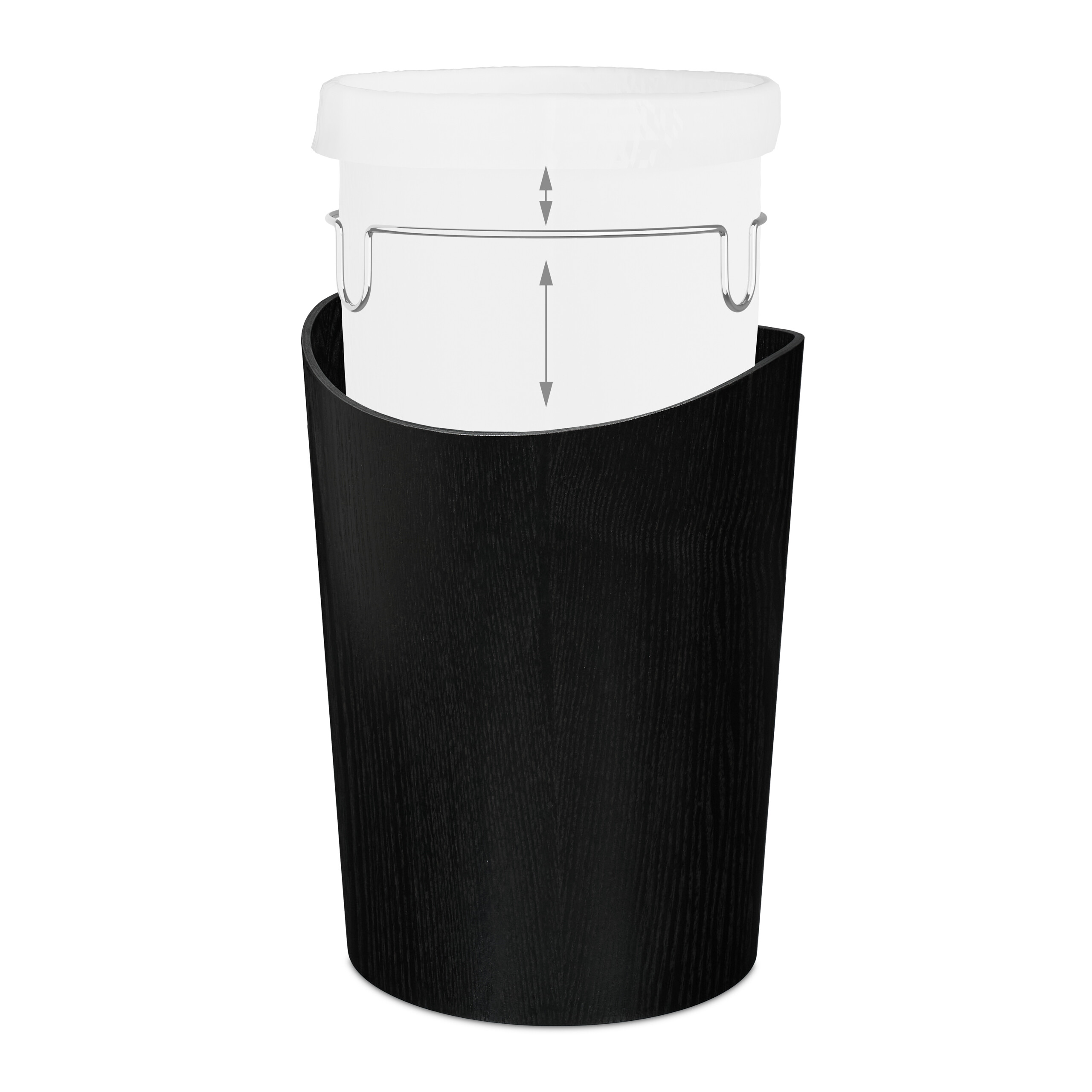 Cestino Gettacarte Pattumiera Rotonda Bidone Rifiuti 9 L Effetto Legno 30x23 cm - Foto 8 di 17