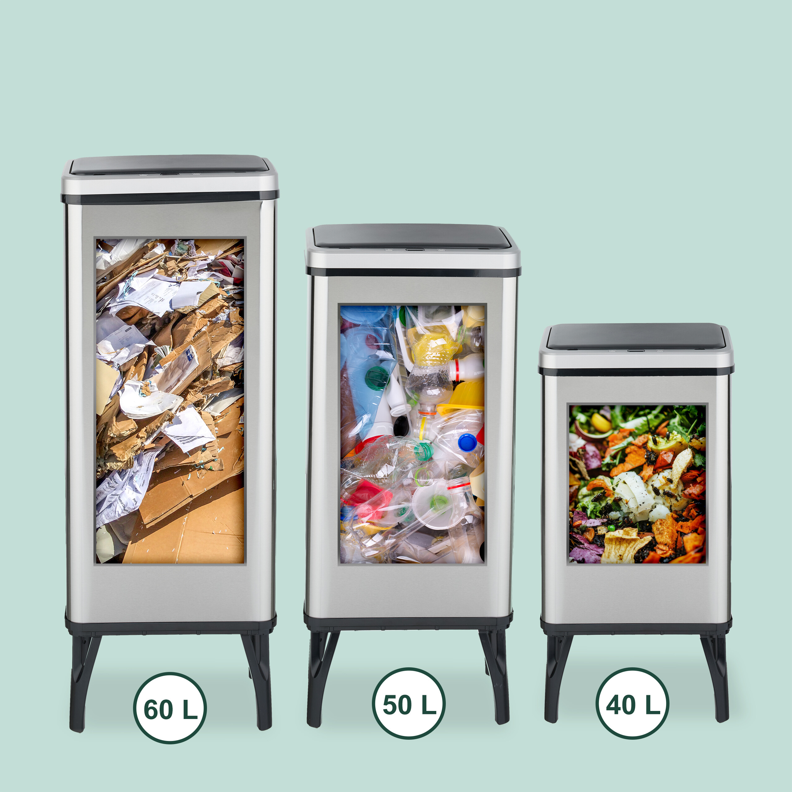 Mülleimer mit Sensor Abfallbehälter Küchenmülleimer Restmülleimer Abfalleimer - Bild 24 von 28