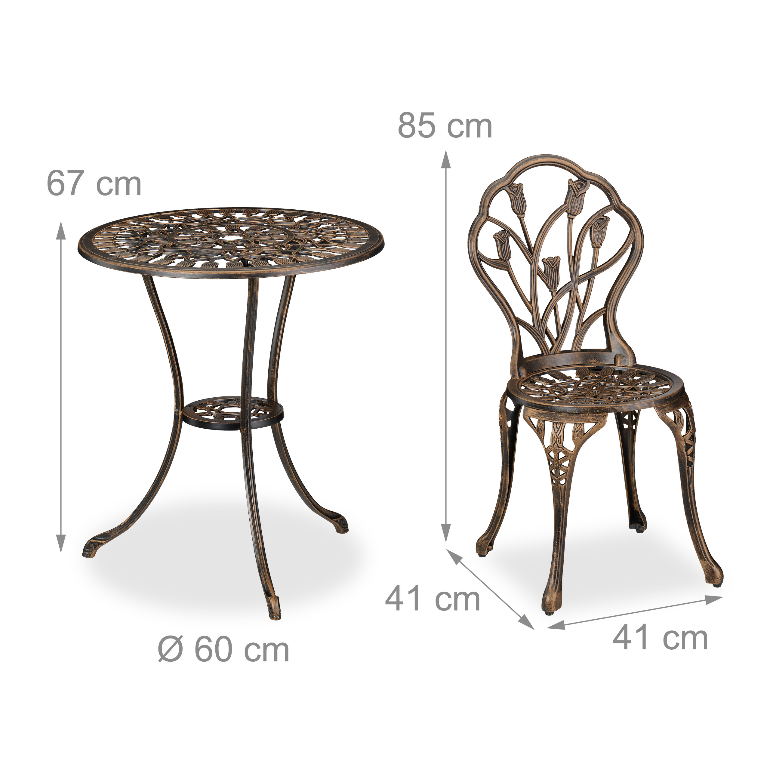 Gartenmöbel Set Gartentisch 2 Stühle Terrassenmöbel Bistrogarnitur Veranda Möbel - Bild 6 von 14