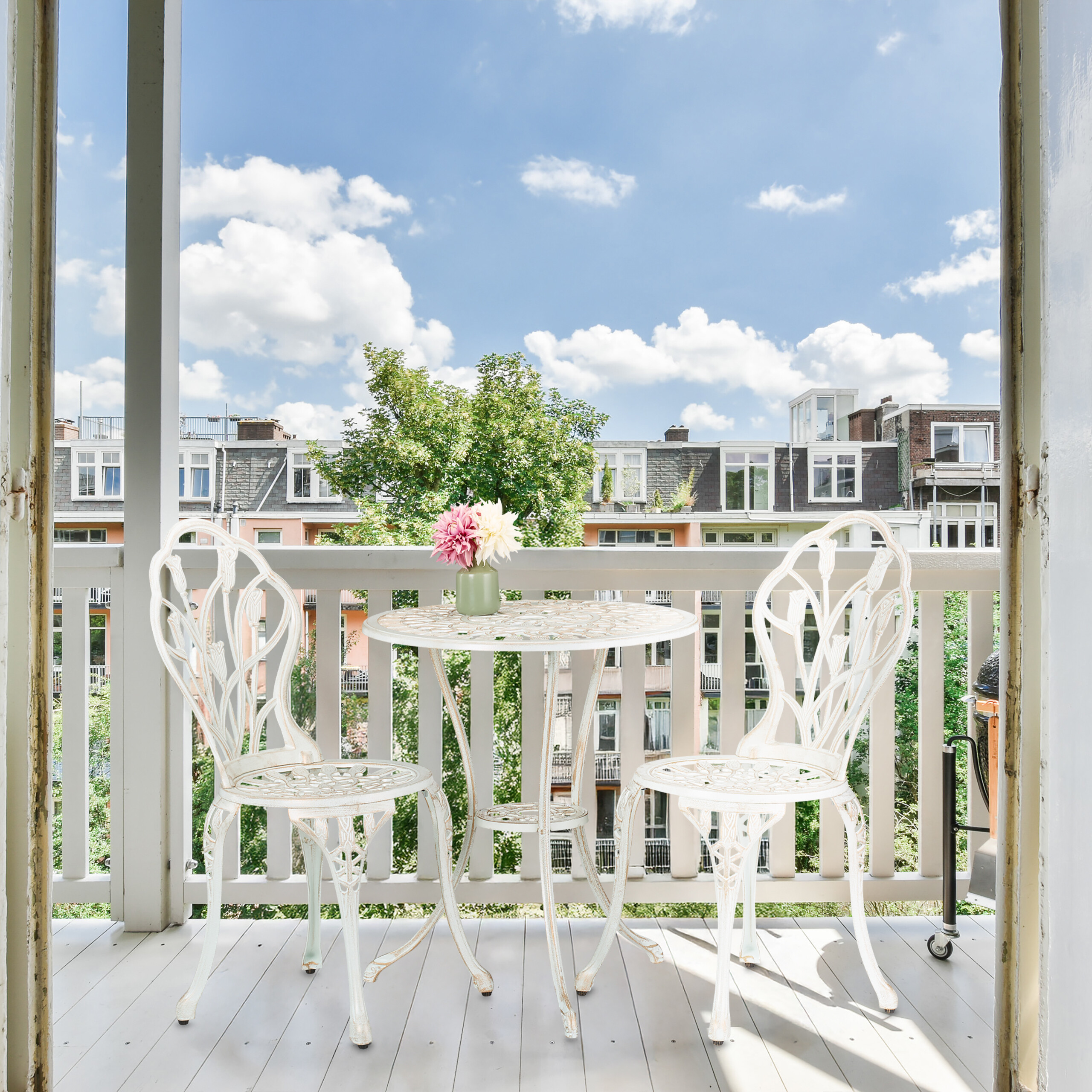Gartenmöbel Set Gartentisch 2 Stühle Terrassenmöbel Bistrogarnitur Veranda Möbel - Bild 11 von 14