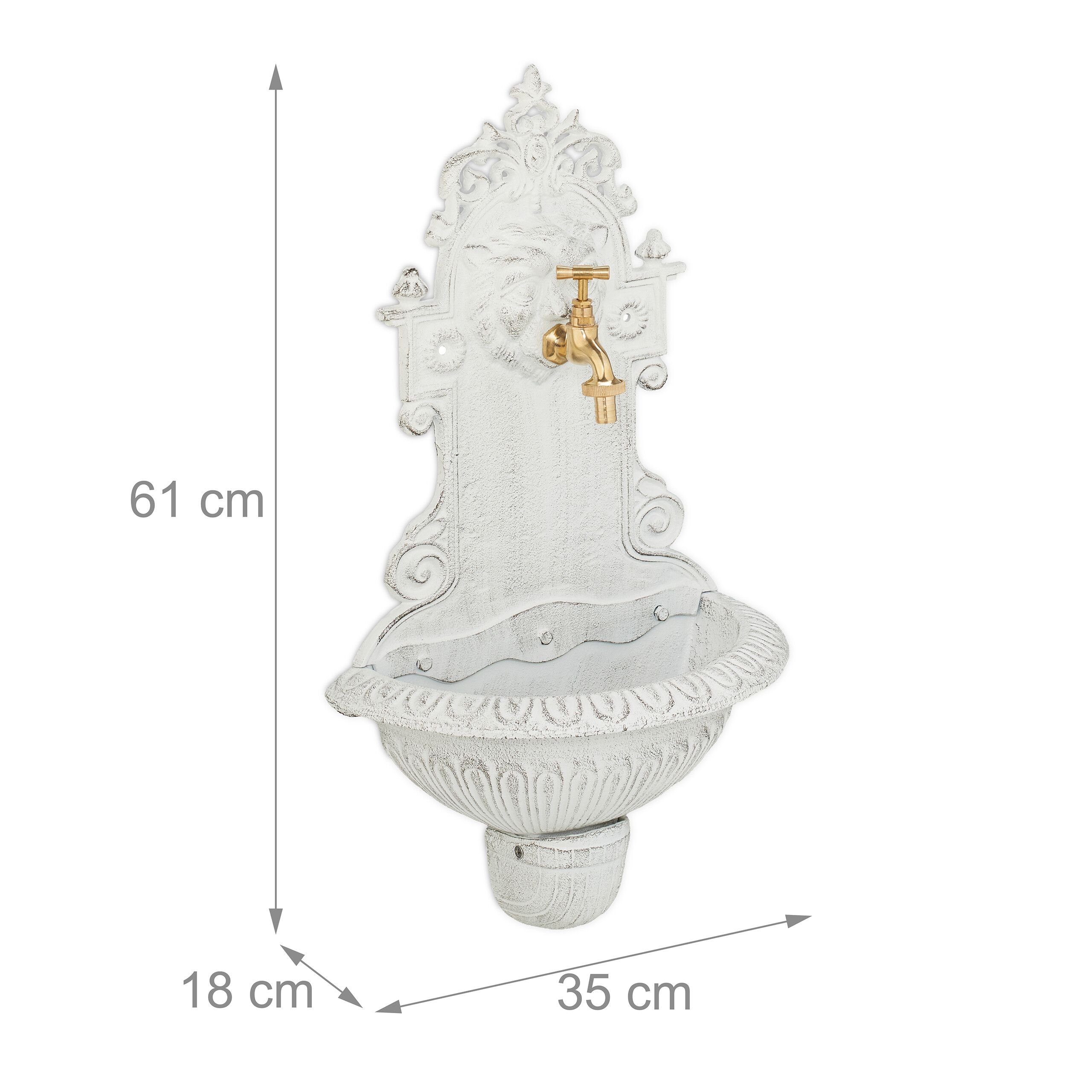 Wall Mounted Fountain Outdoor Sink Fountain Gargoyle Water Tap Garden Fountain - Picture 6 of 18