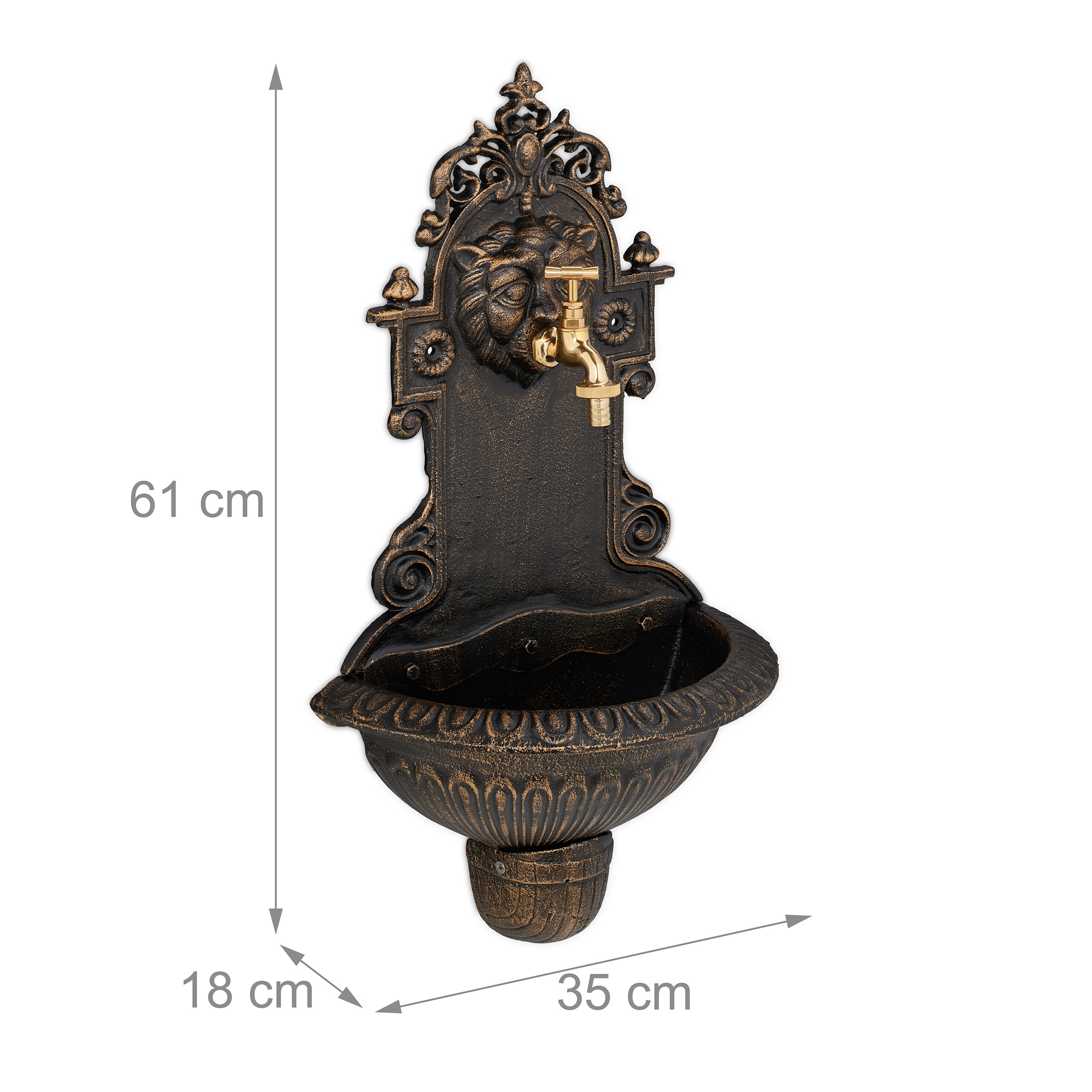 Wall Mounted Fountain Outdoor Sink Fountain Gargoyle Water Tap Garden Fountain - Picture 14 of 18