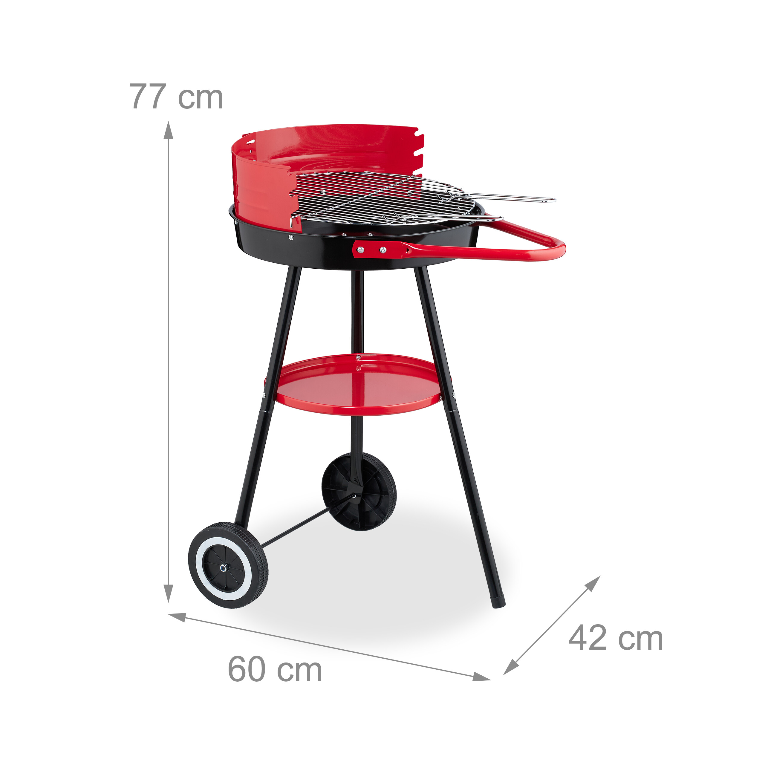 Barbecue au charbon de bois rond 55 cm avec chariot | Maison et Styles