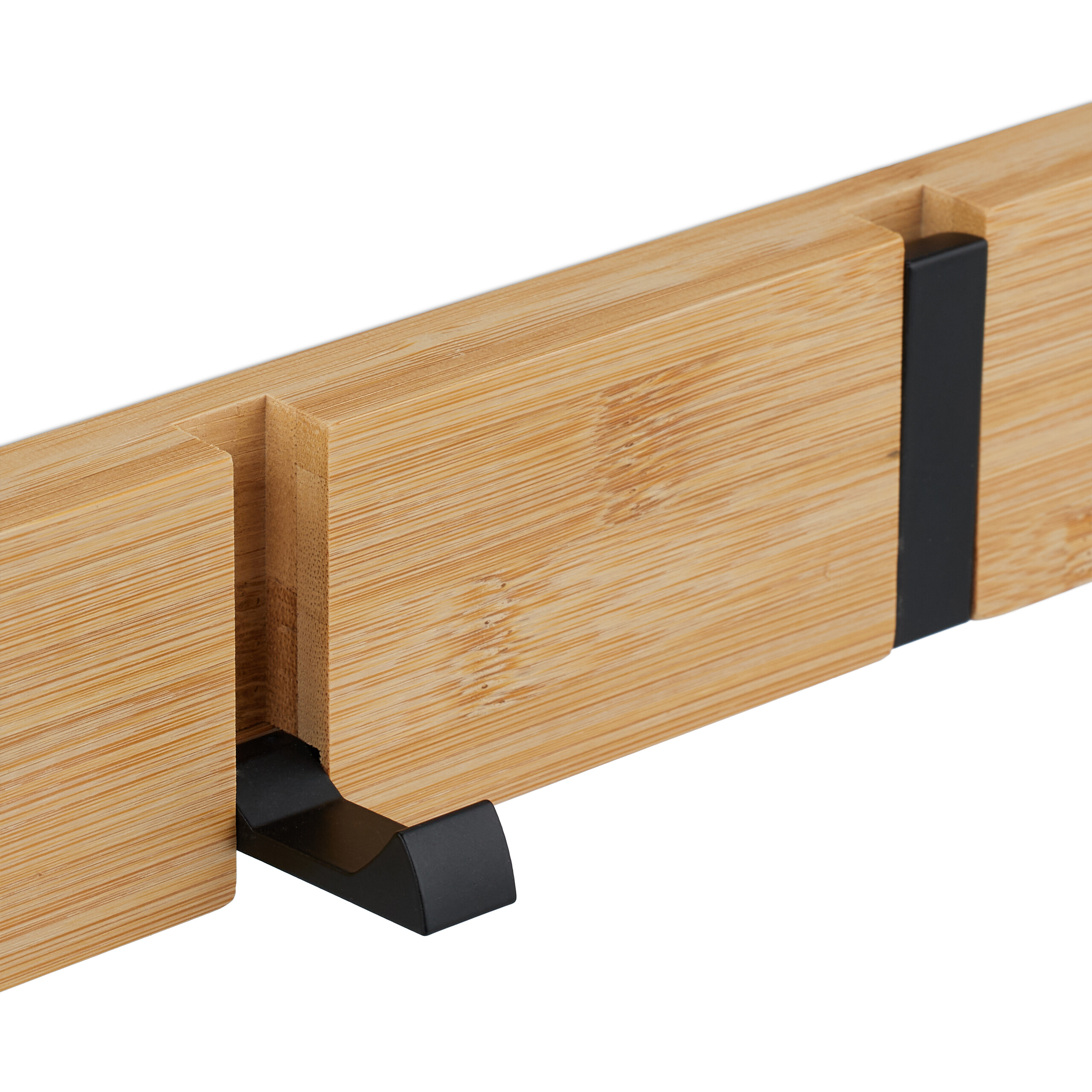 Garderobenleiste Wandgarderobe Kleiderhaken Hakenleiste Flurgarderobe Bambus