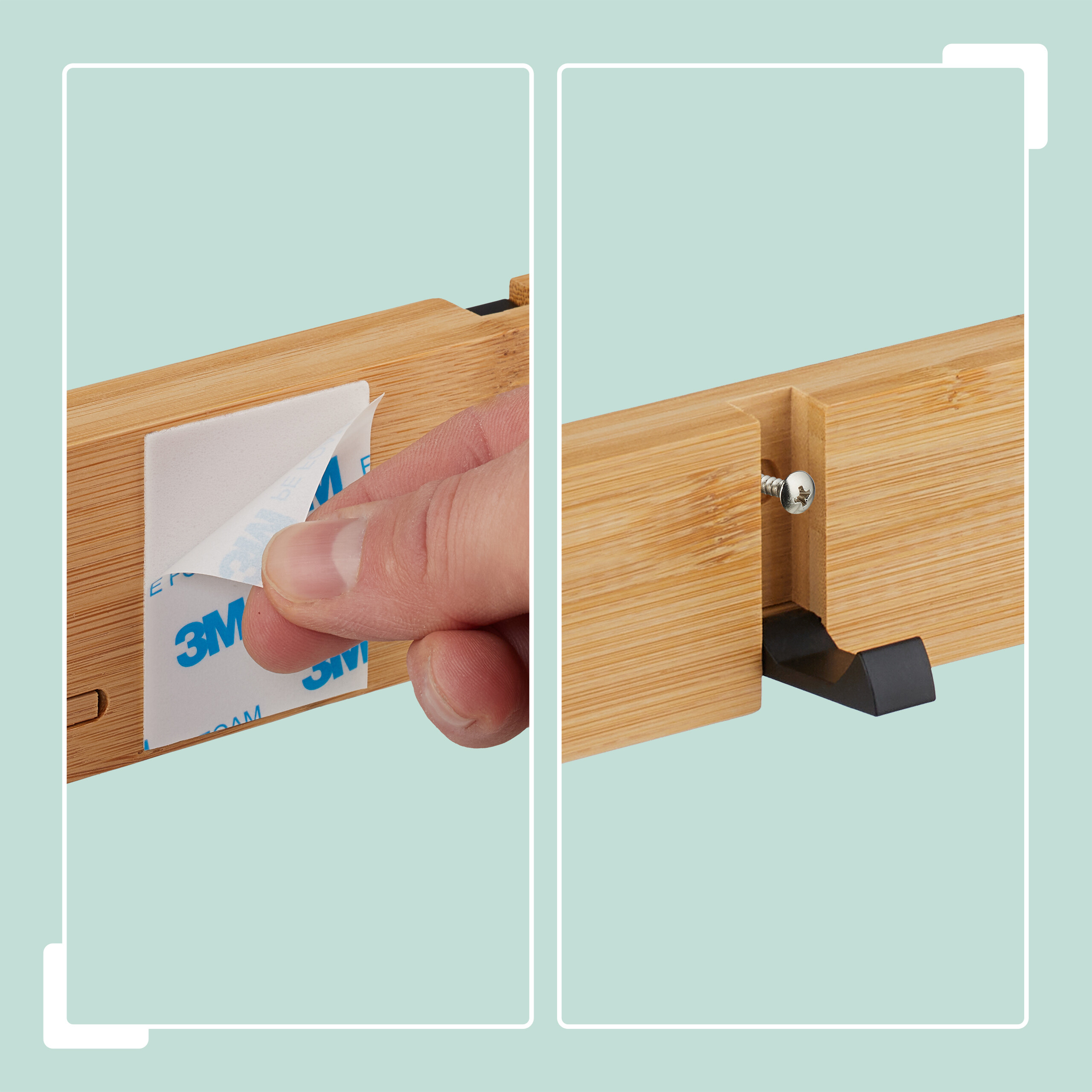 Garderobenleiste Wandgarderobe Kleiderhaken Hakenleiste Flurgarderobe Bambus