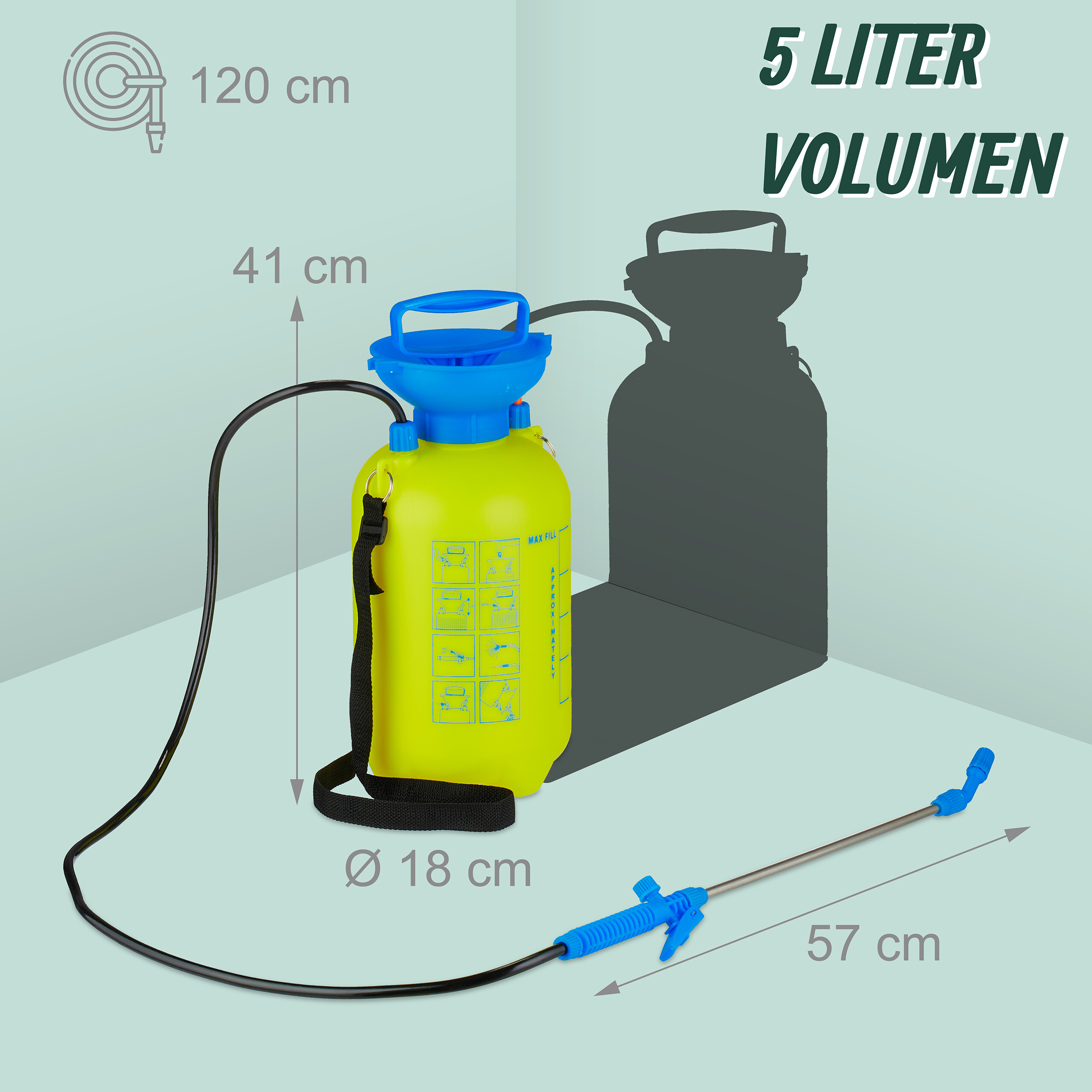 Drucksprüher Sprühflasche Gartenspritze Unkrautspritze Drucksprühgerät mit Lanze